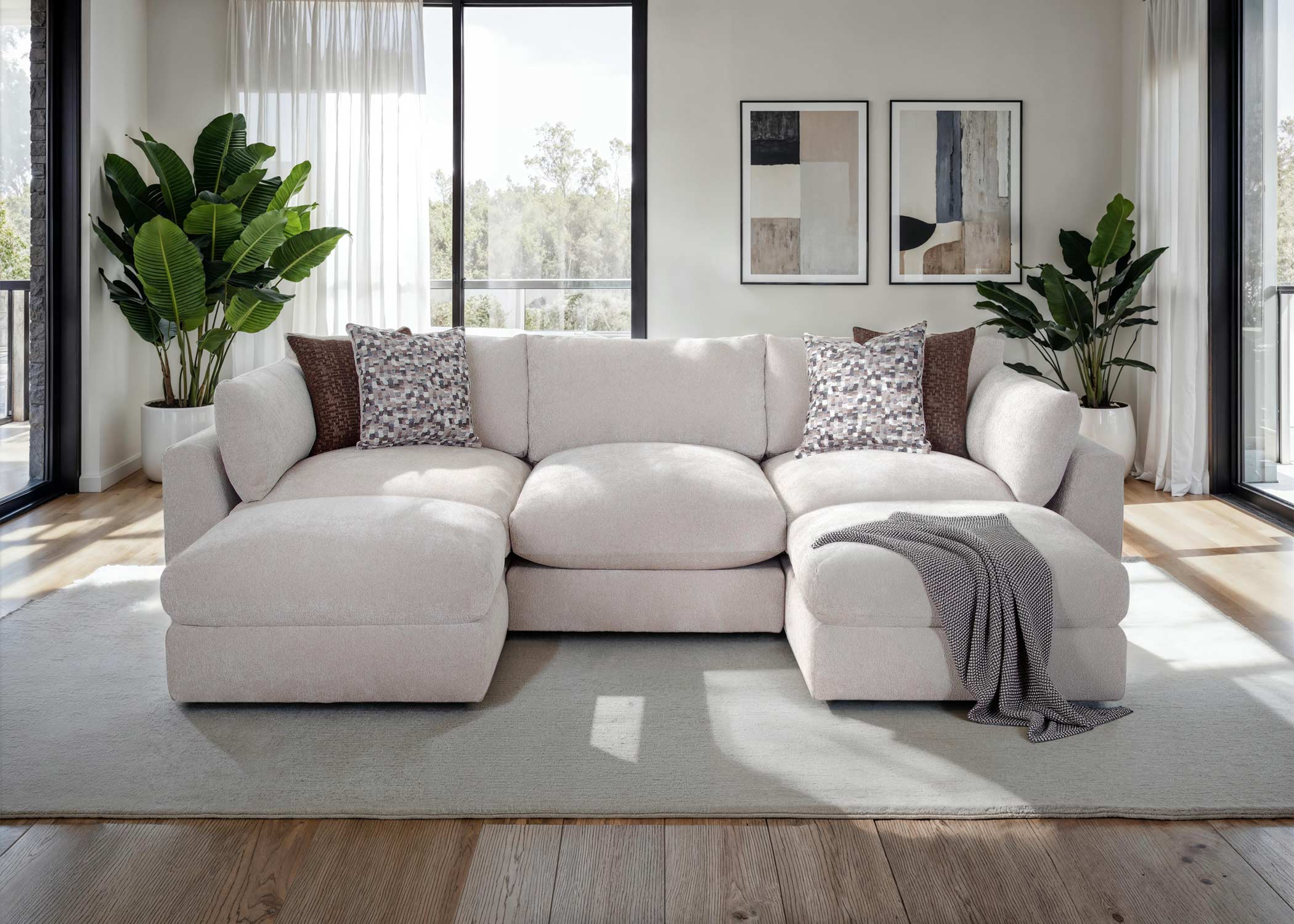 Dream Modular Sectional in Cream