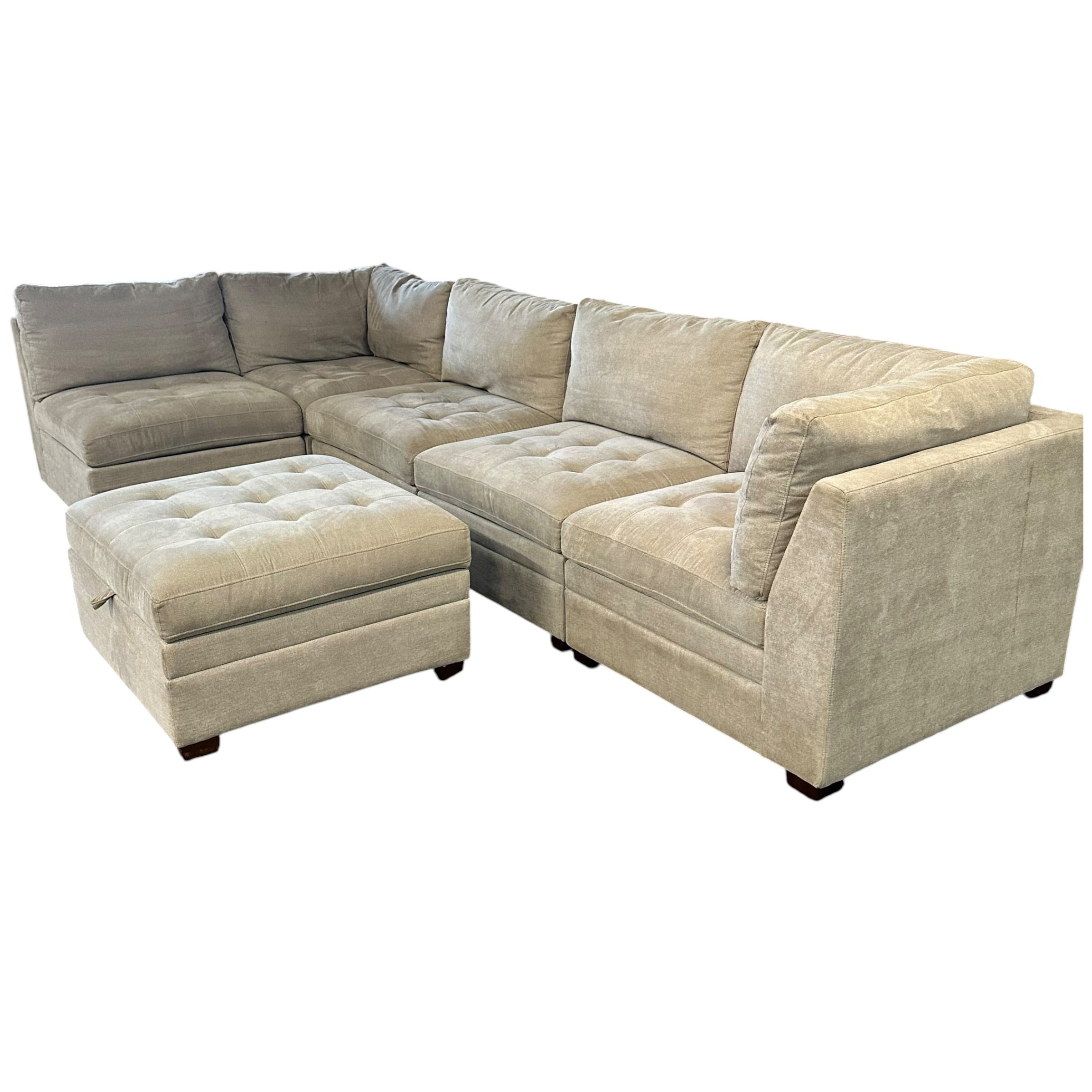 Modular 6 Pc Sectional with Matching Storage Ottoman