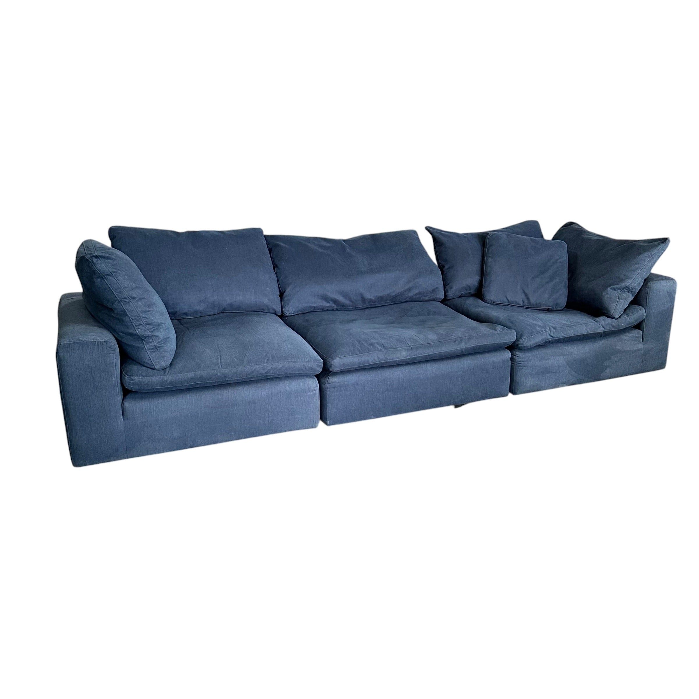 3 Pc Modular Cloud Sofa in Blue