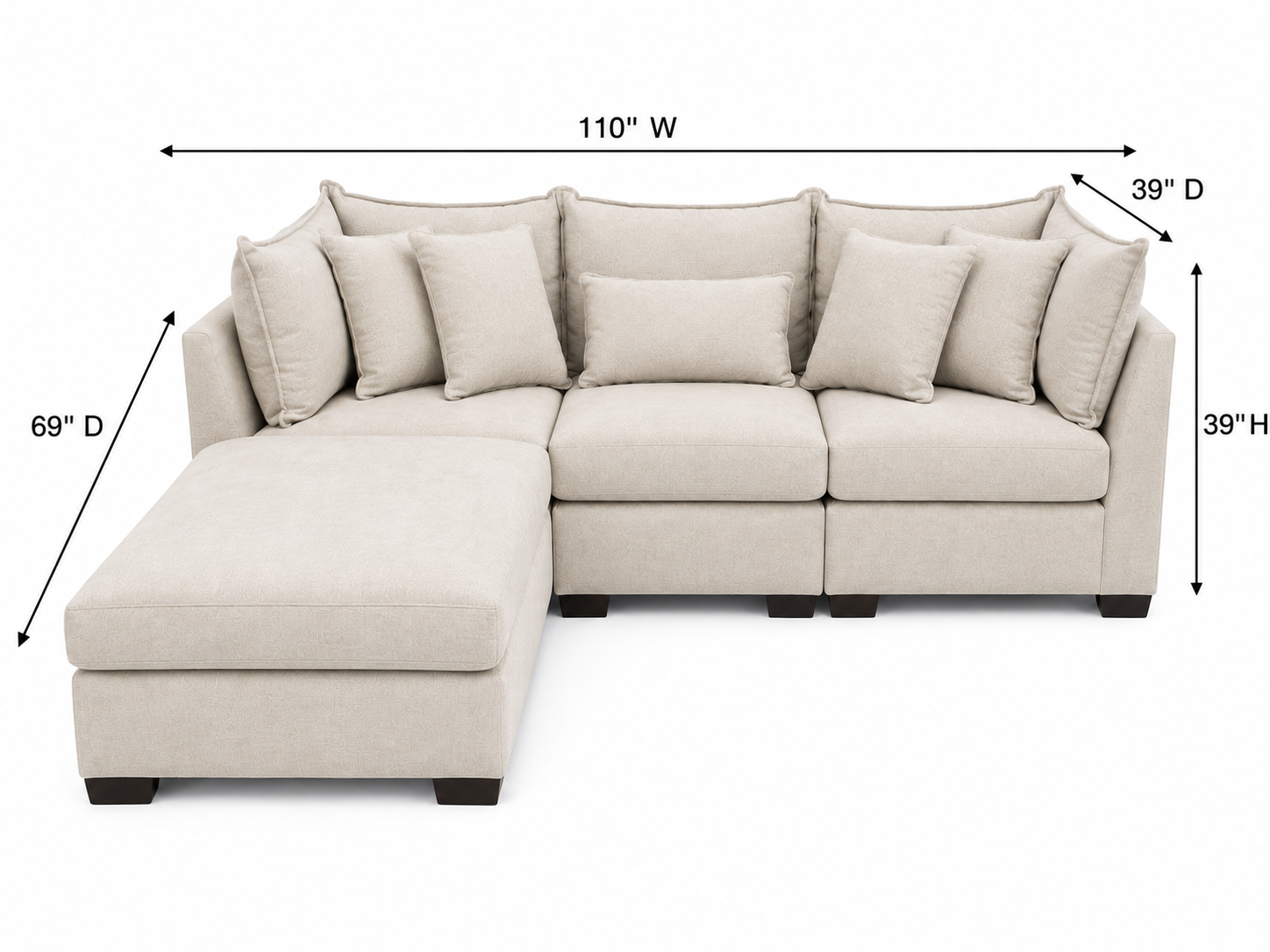 Alina 3 Pc Left Chaise Sectional