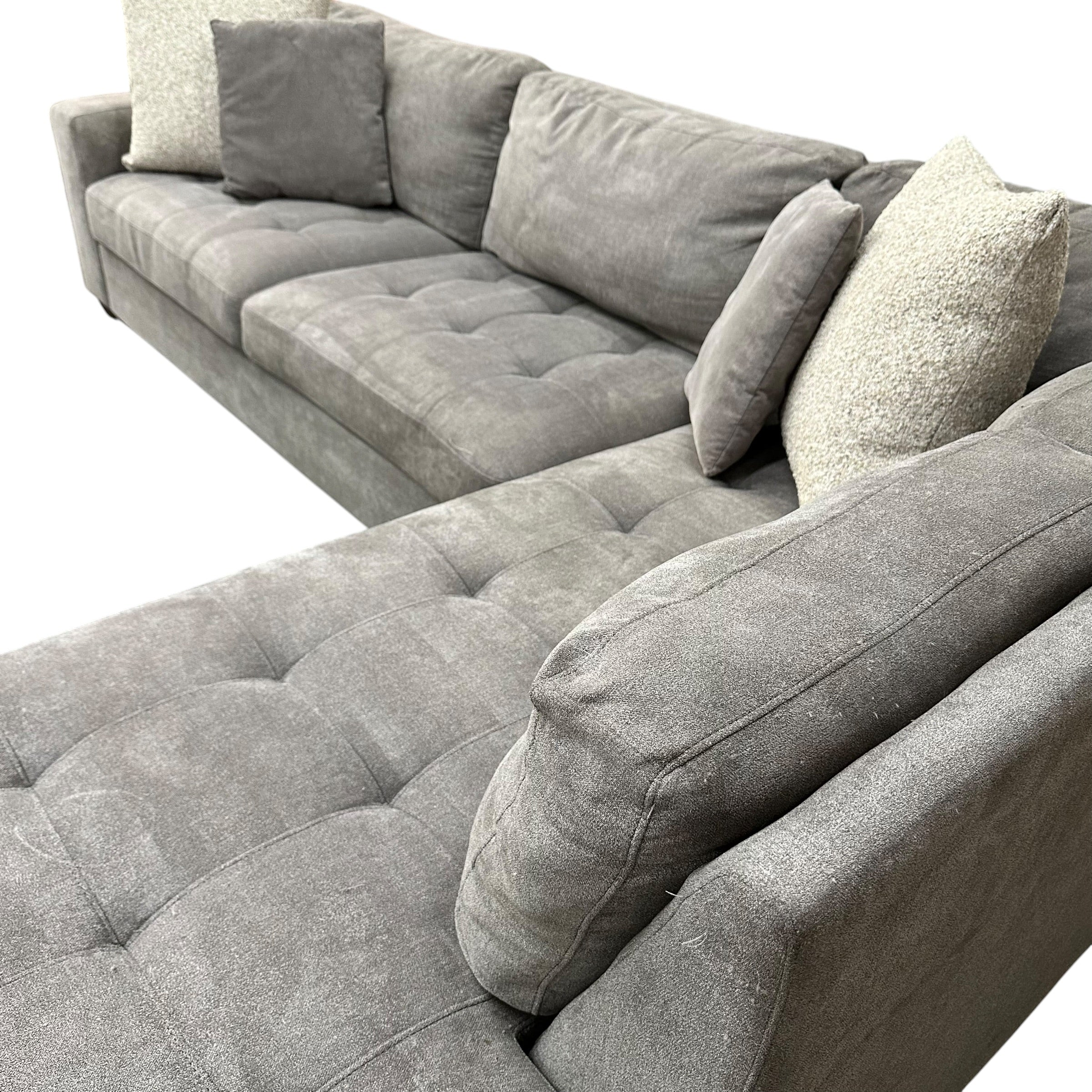 Sectional with RAF Bumper Chaise and Matching Ottoman