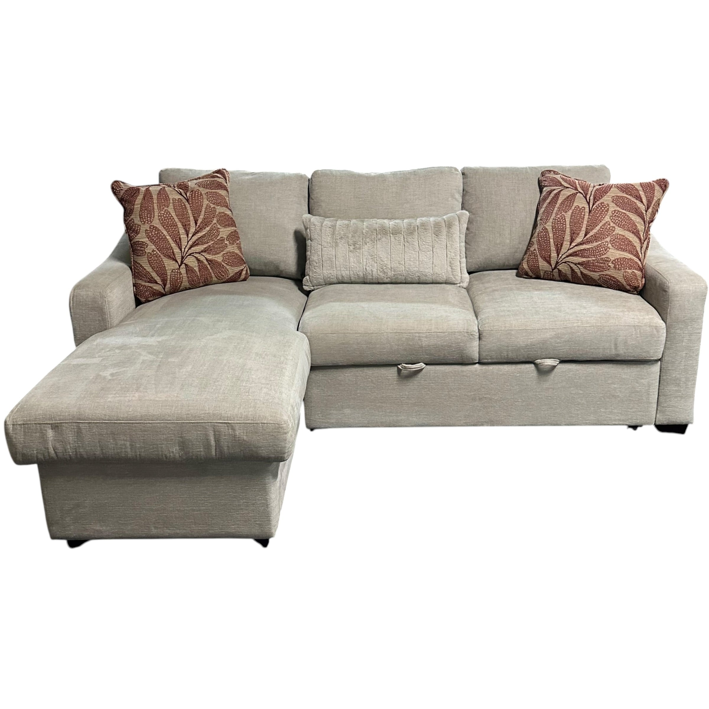 Pop Out Sleeper Sectional with Reversible Storage Chaise