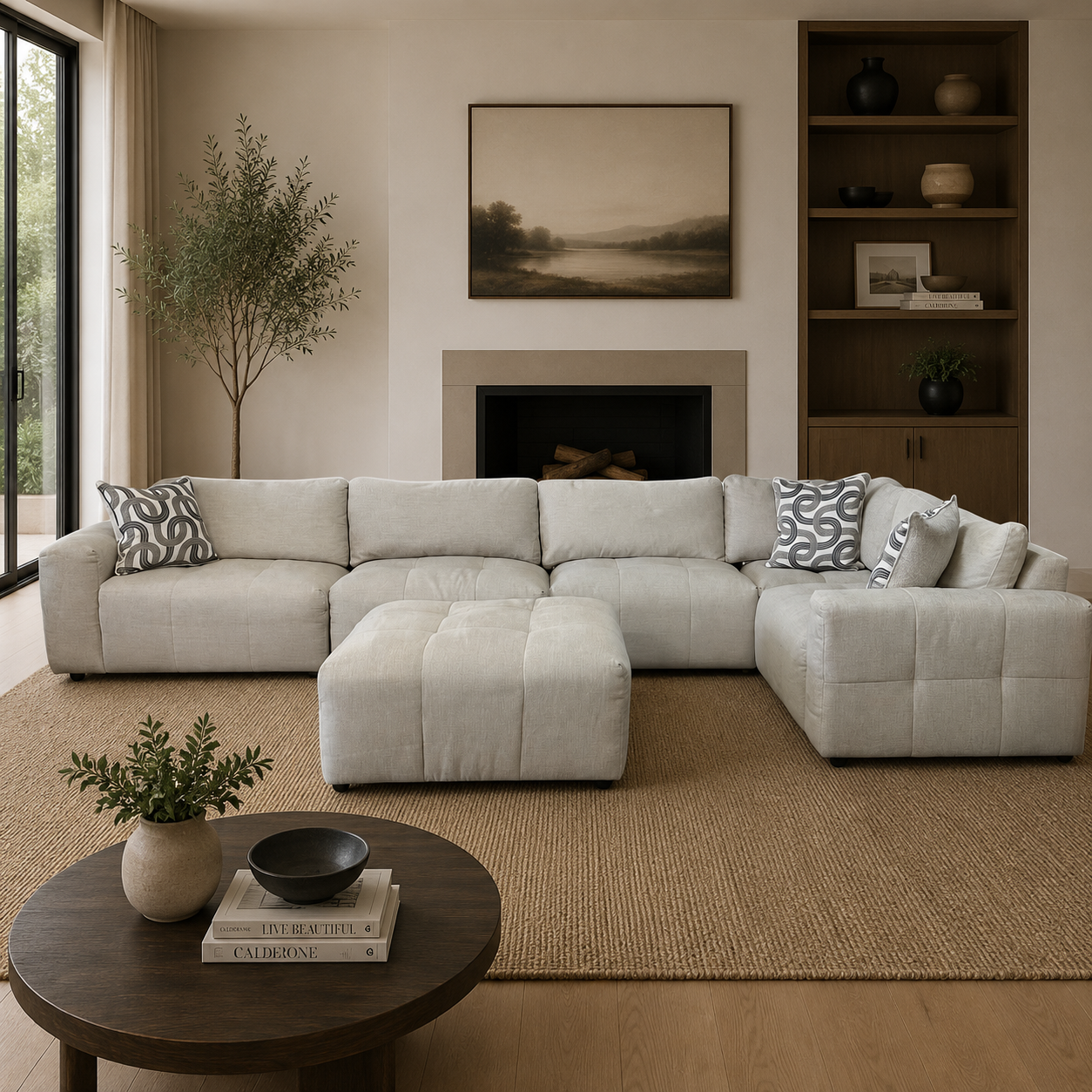 6 Pc Modular Sectional with Ottoman