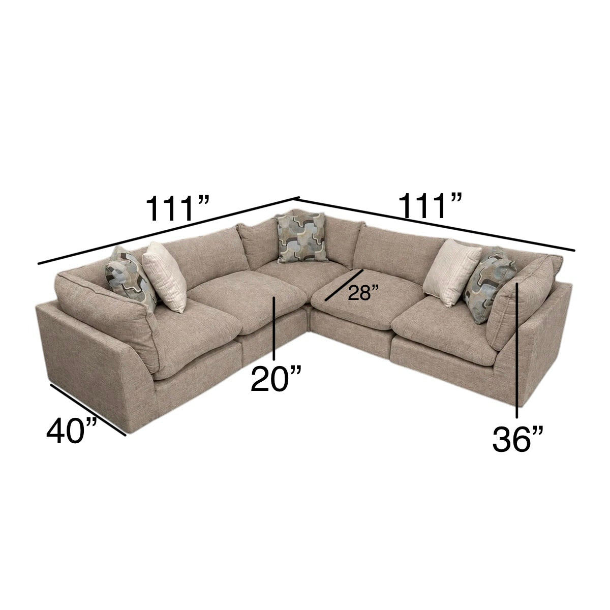 Willow 5-Piece Modular Symmetrical Sectional