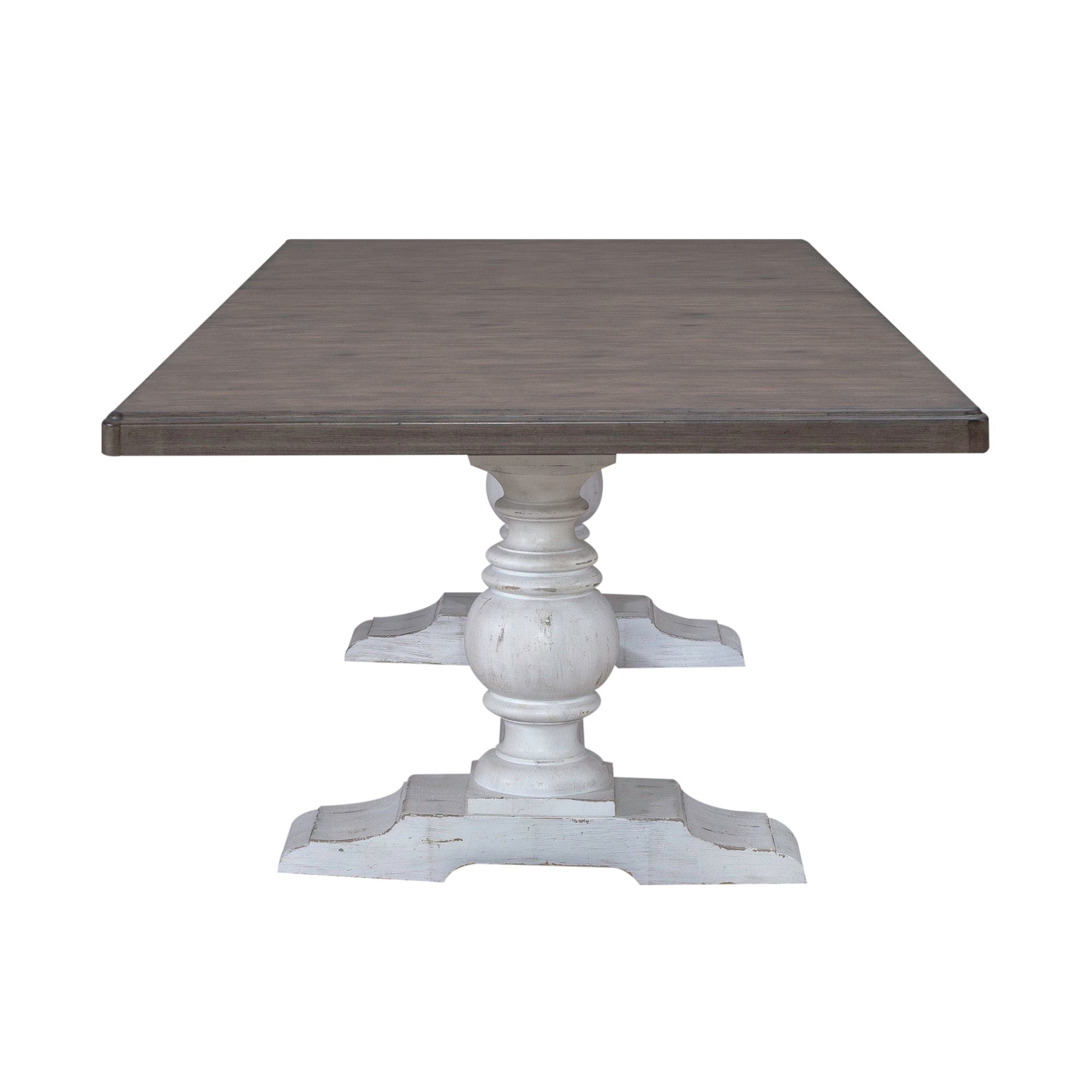 River Place - Trestle Table - Riverstone White & Tobacco