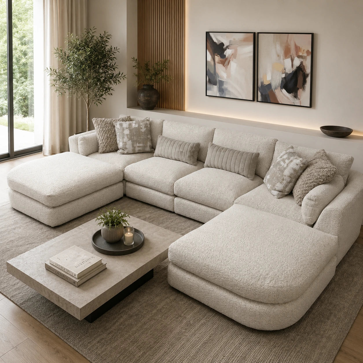 Juniper 4-Piece Sectional with 2 Ottomans