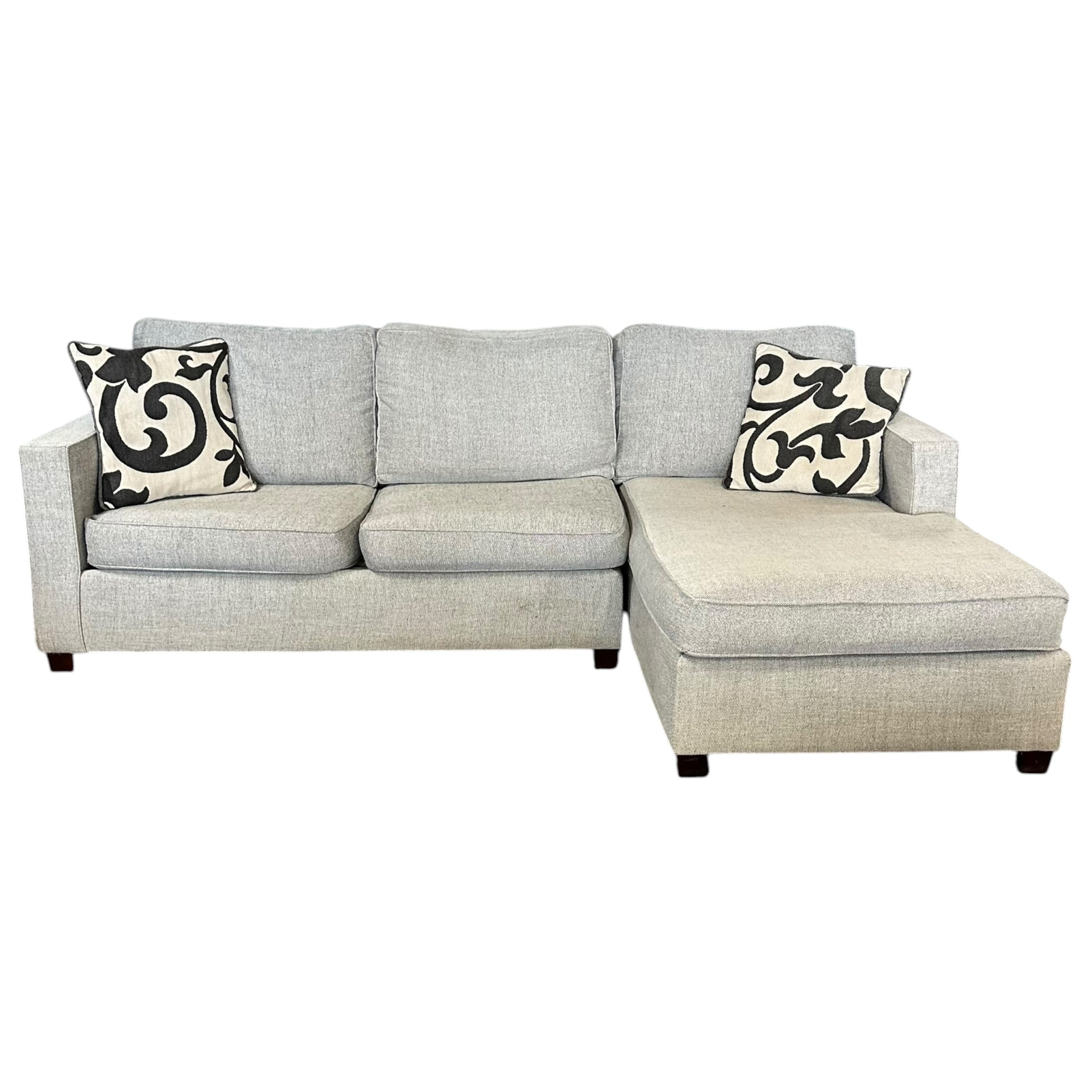 West Elm Sectional with RAF Chaise in Gray