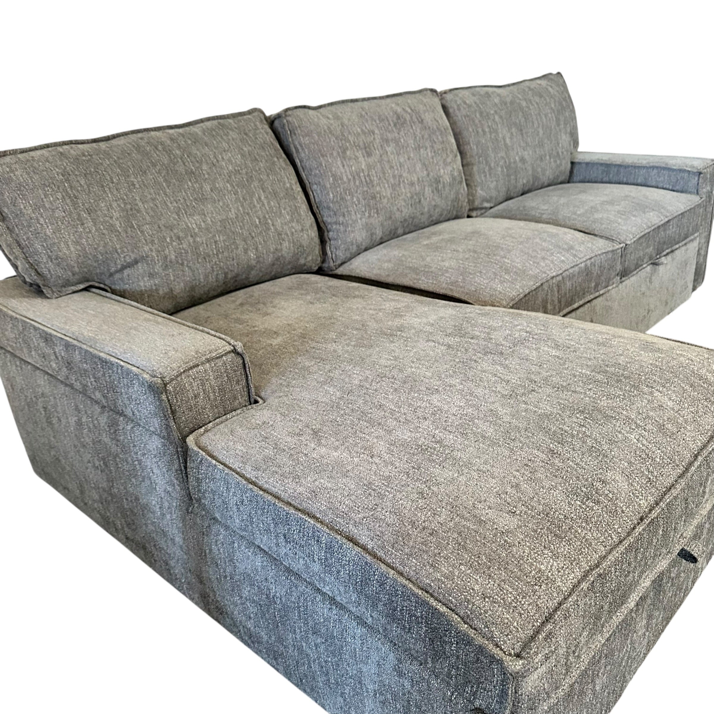 Sectional Sofa with Storage Chaise and Pop-Out Sleeper in Gray