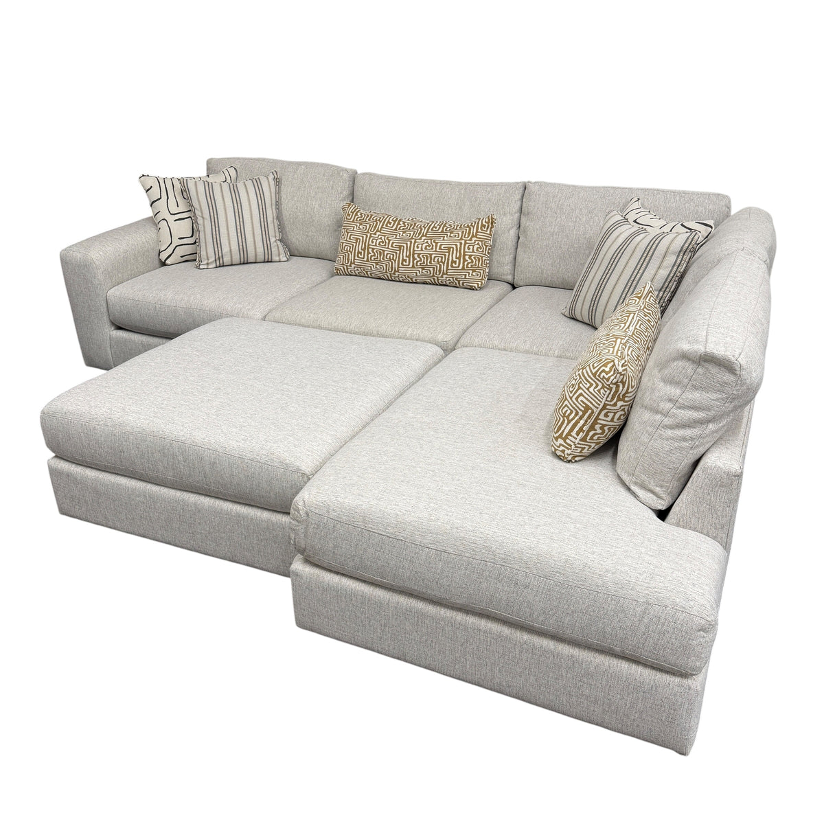 Mason Modular Sectional with RAF Bumper Chaise and Ottoman