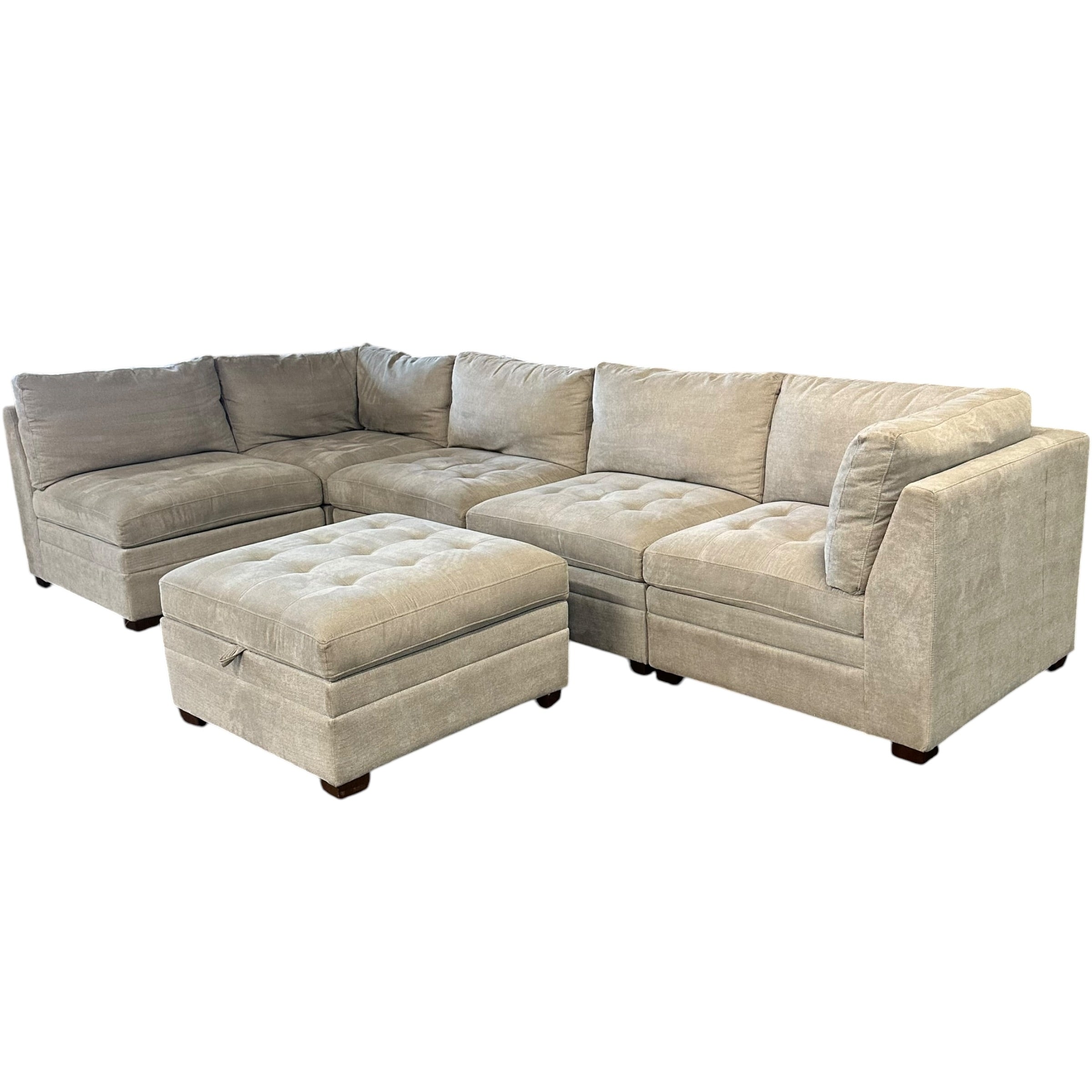 Modular 6 Pc Sectional with Matching Storage Ottoman