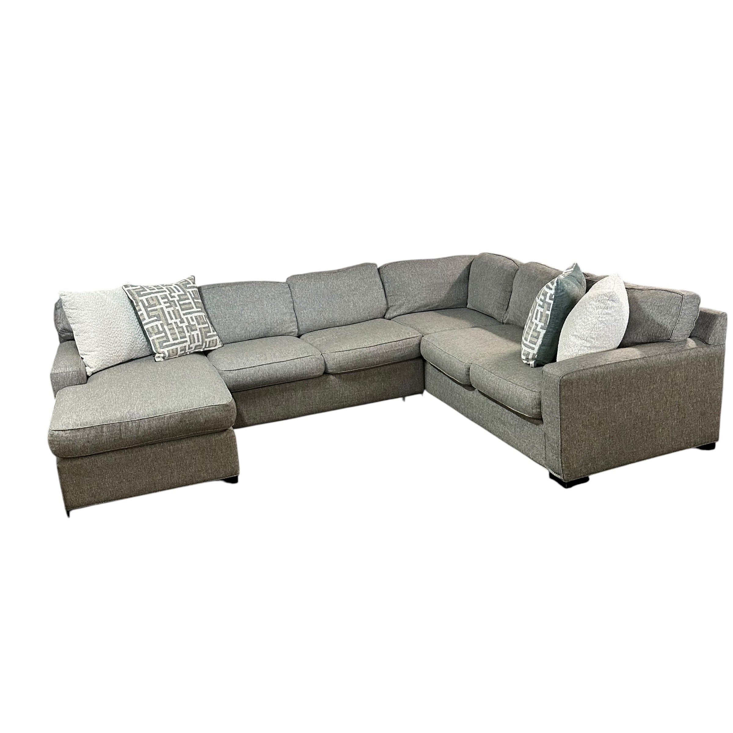 U Shape Sectional with LAF Chaise in Gray