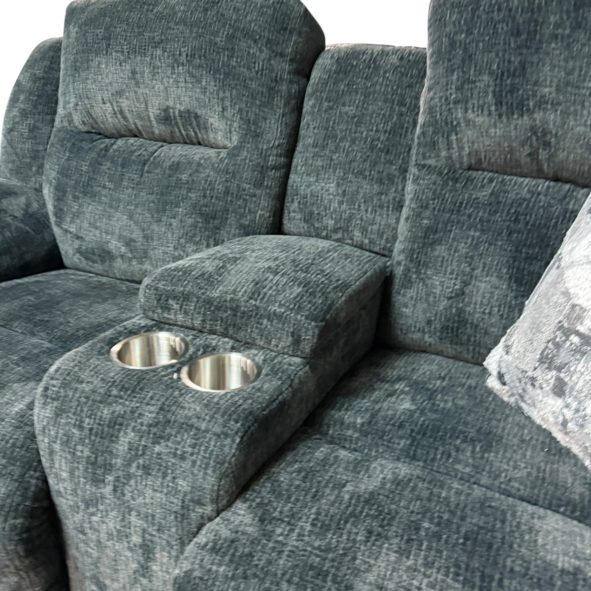 Charcoal Gray Electric Recliner Loveseat
