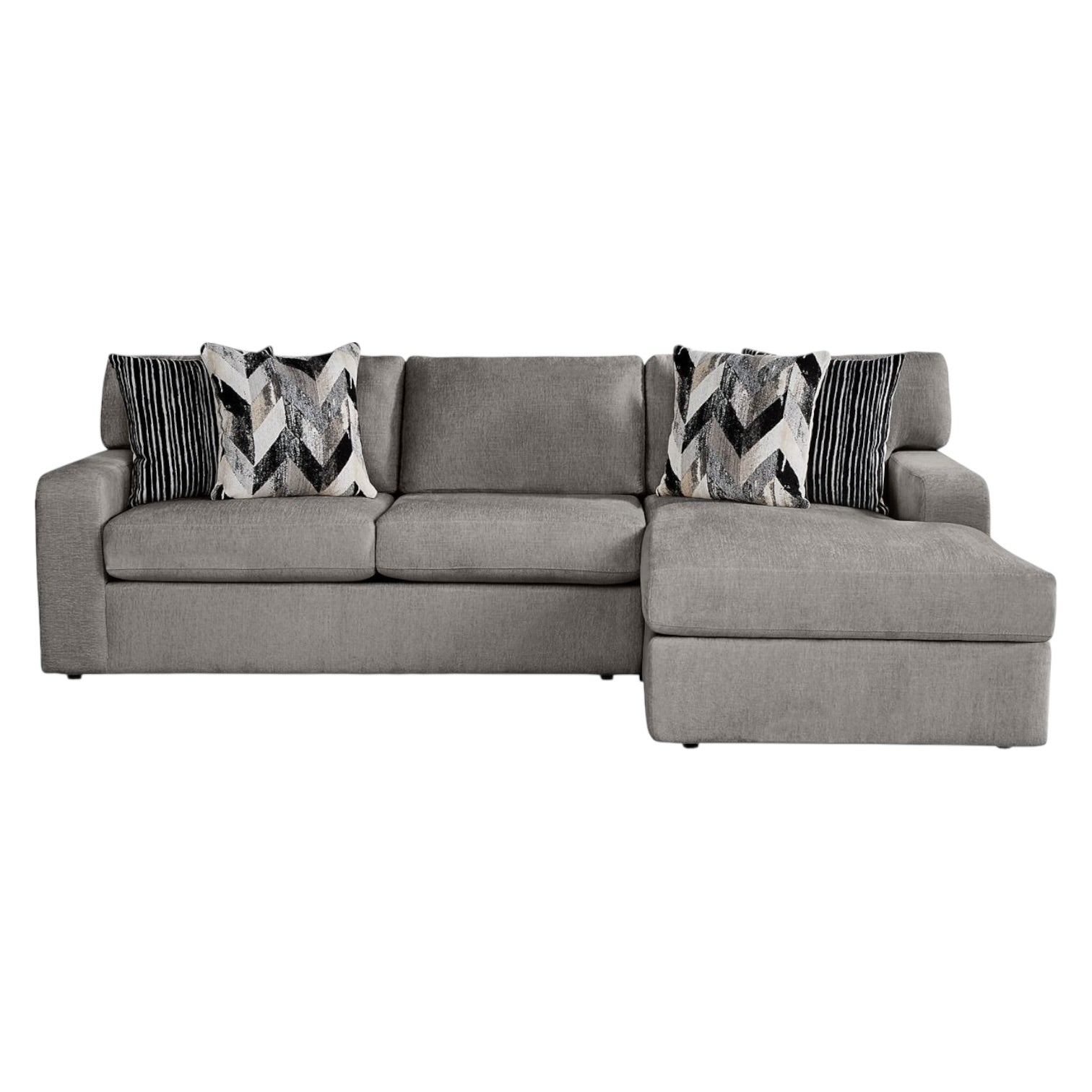 Ellington Sectional with Right Facing Chaise in Gray