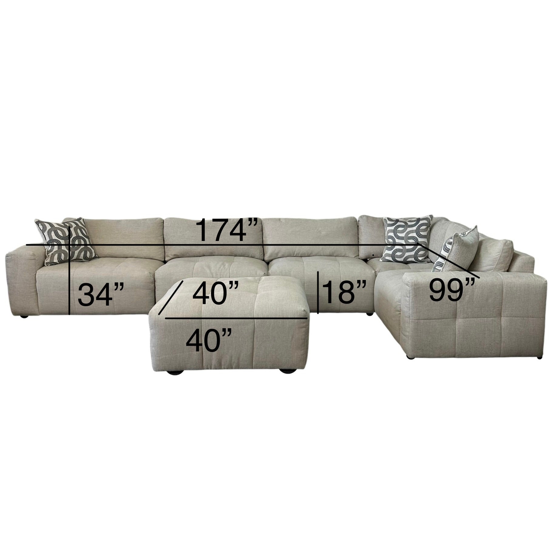 6 Pc Modular Sectional with Ottoman