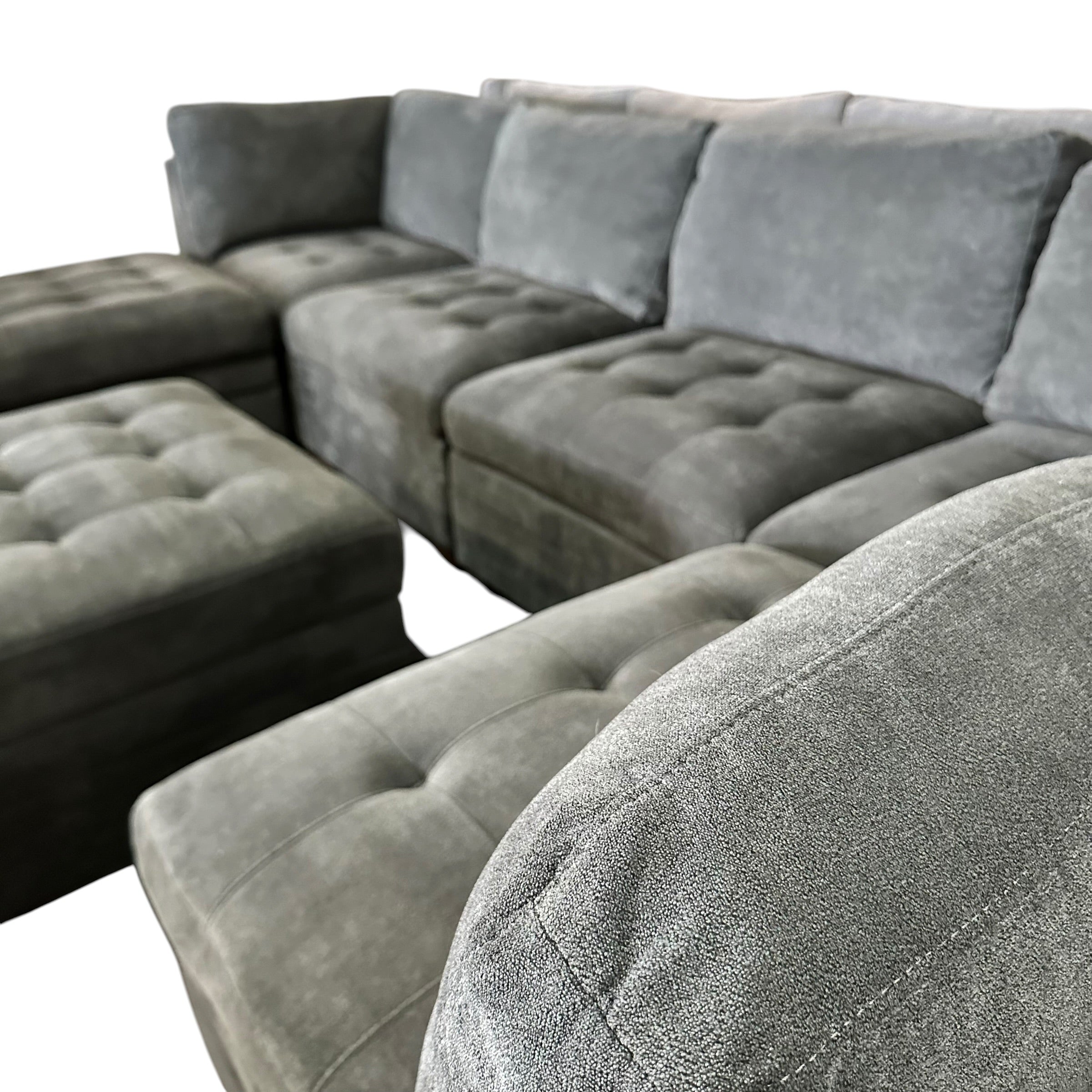 Modular 7 Piece Sectional with Two Ottomans