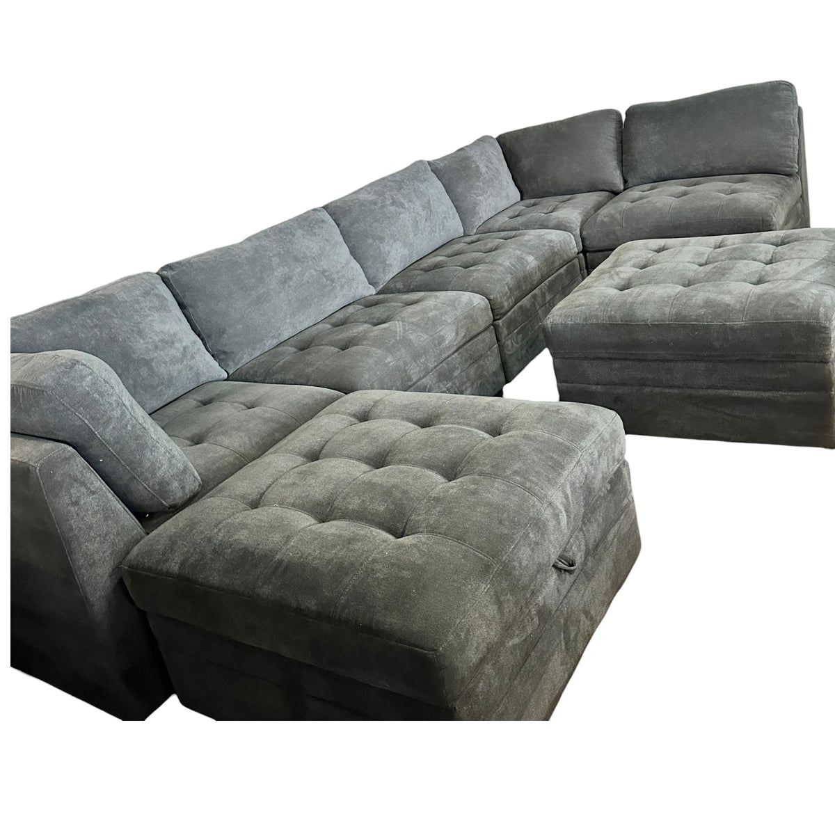 Modular 7 Piece Sectional with Two Ottomans