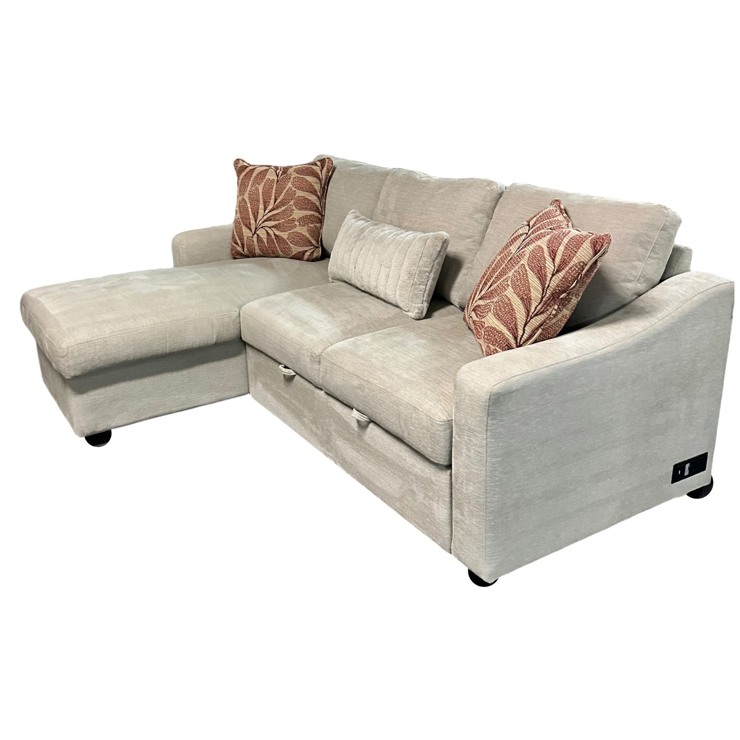 Pop Out Sleeper Sectional with Reversible Storage Chaise