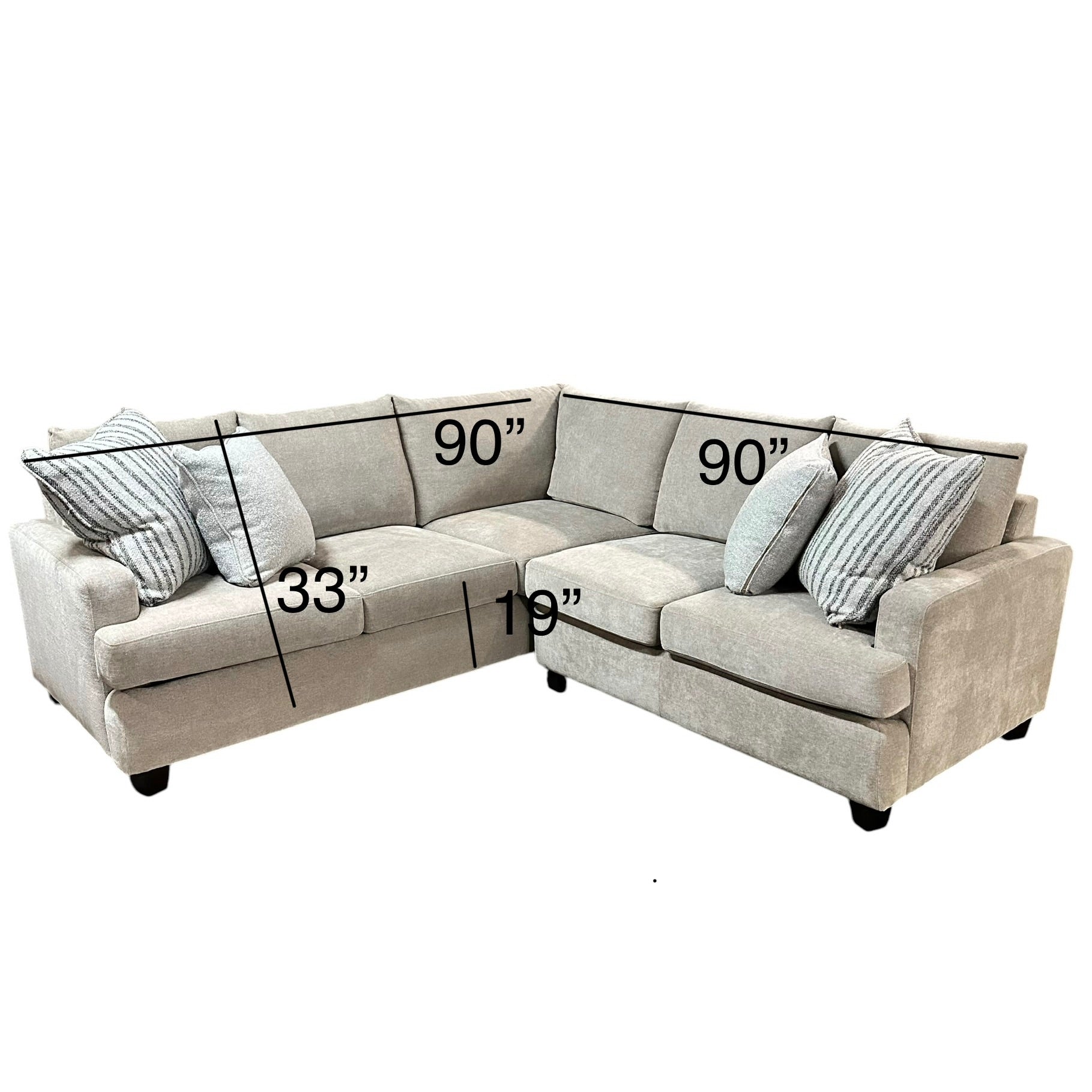 2 Pc Corner Sectional in Gray