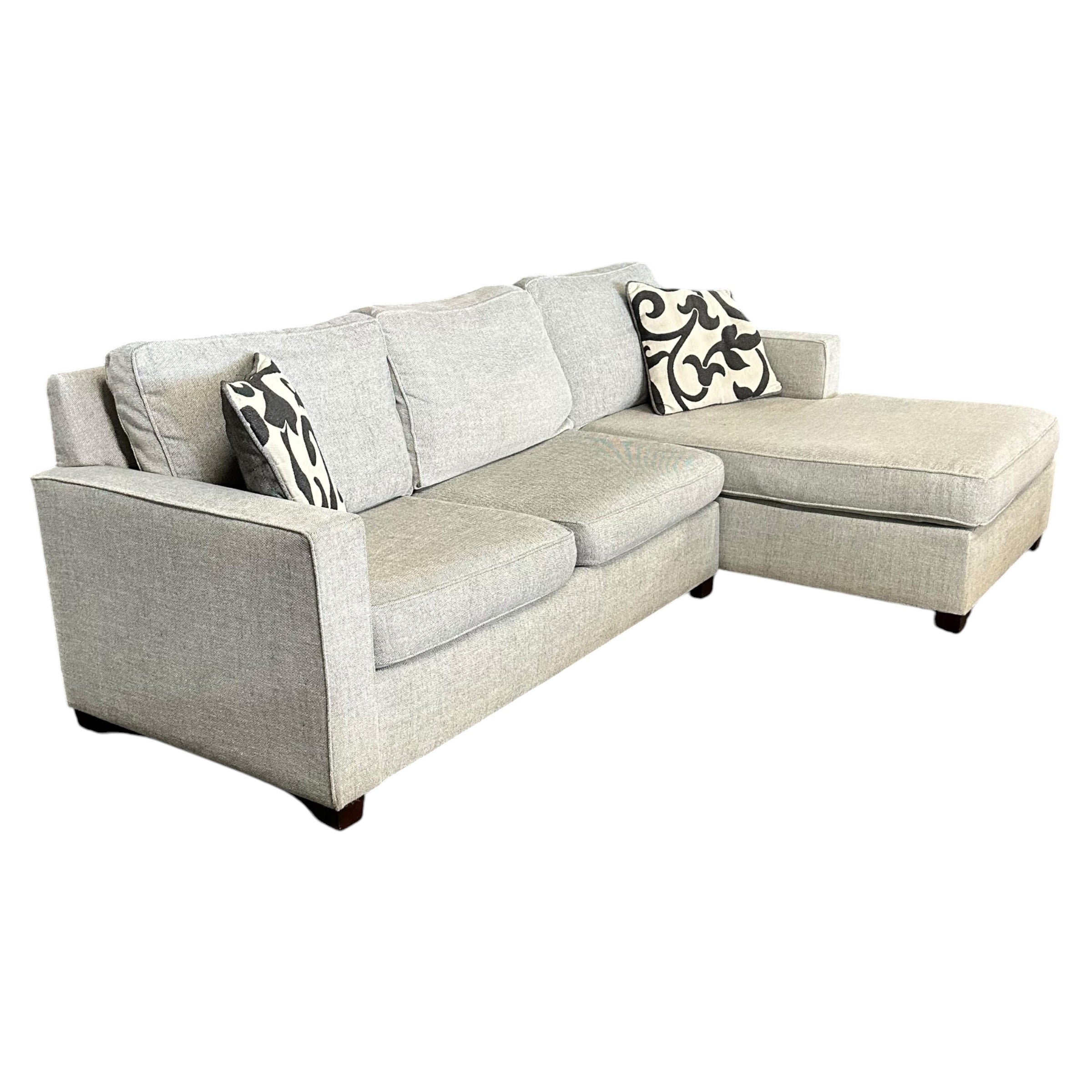 West Elm Sectional with RAF Chaise in Gray