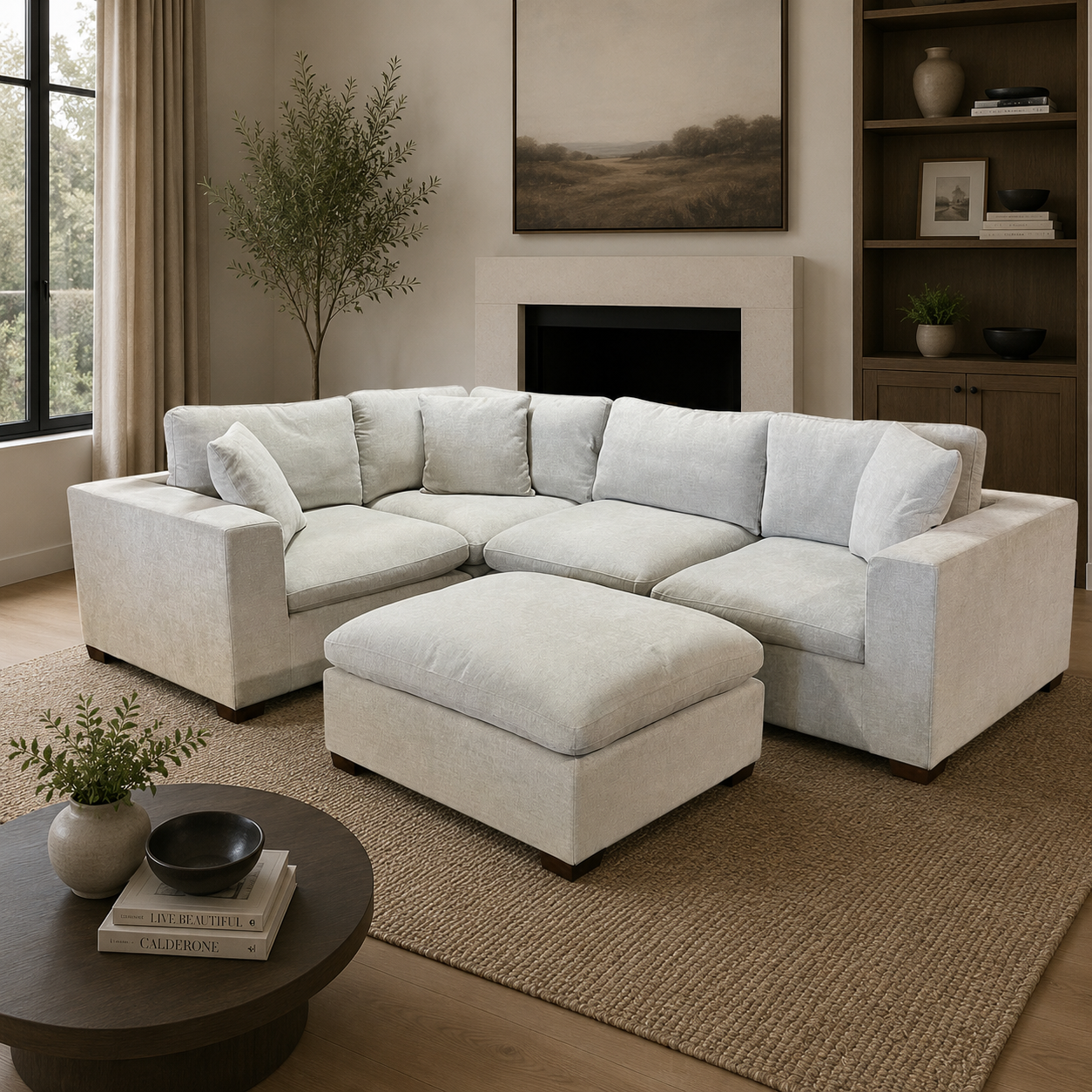 5 Pc Modular Sectional with Ottoman