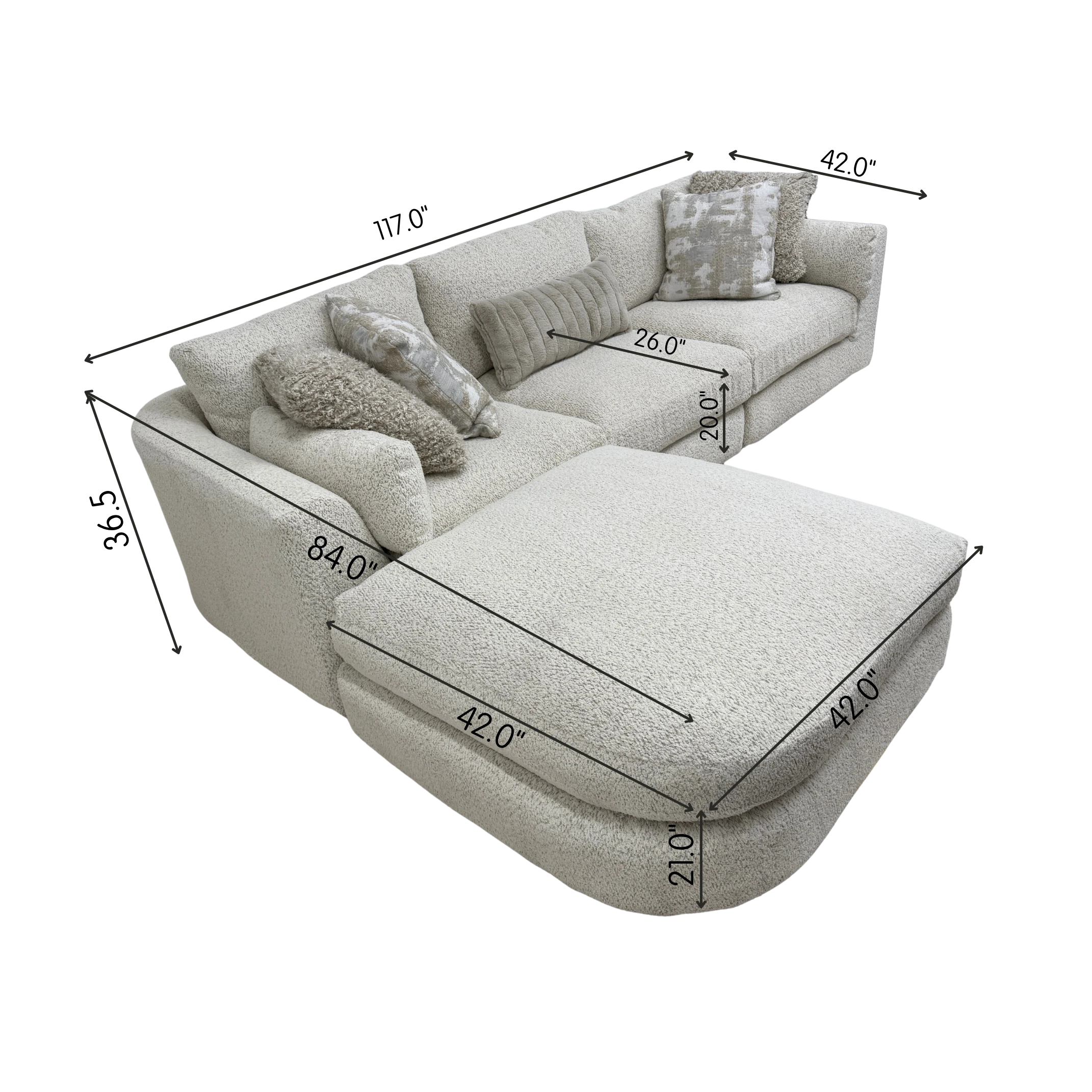 Juniper 3-Piece Sofa with Ottoman