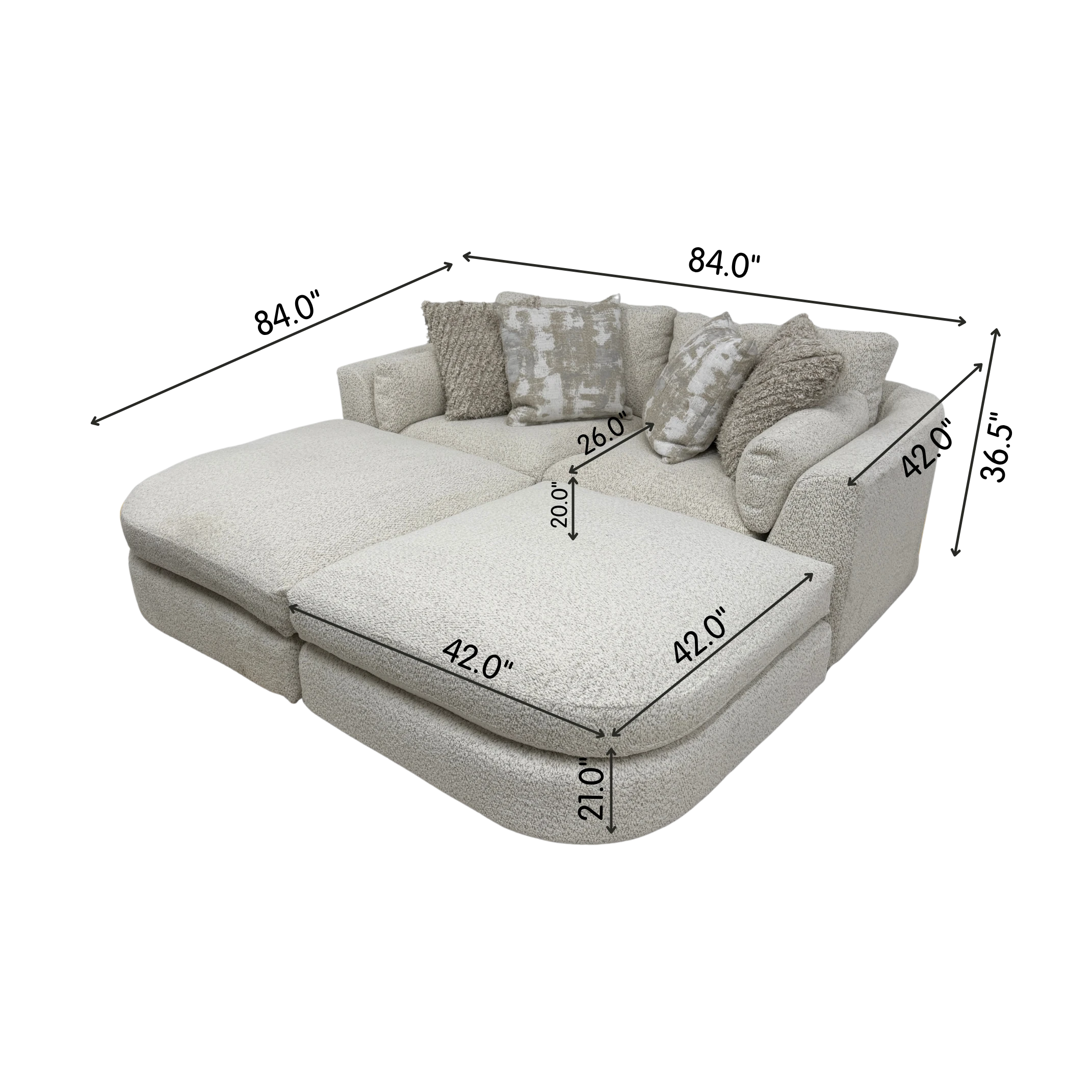 Juniper 2-Piece Loveseat with 2 Ottomans