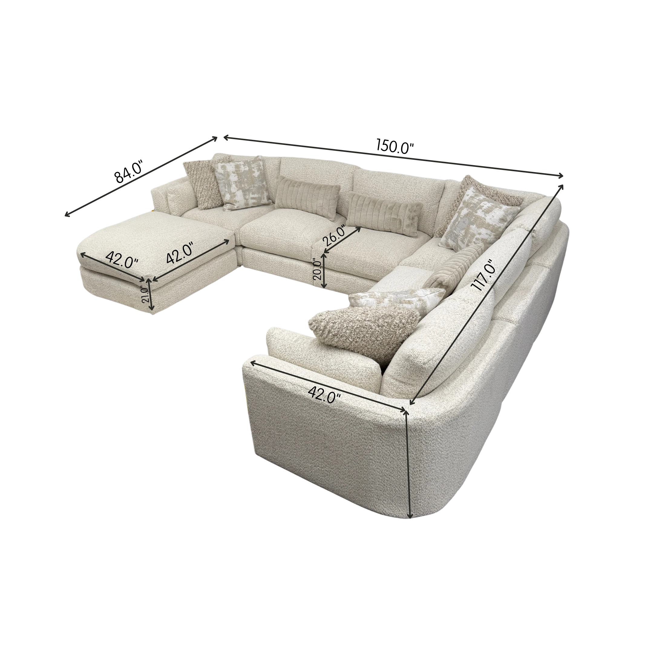 Juniper 6-Piece U-Shape Sectional with Ottoman