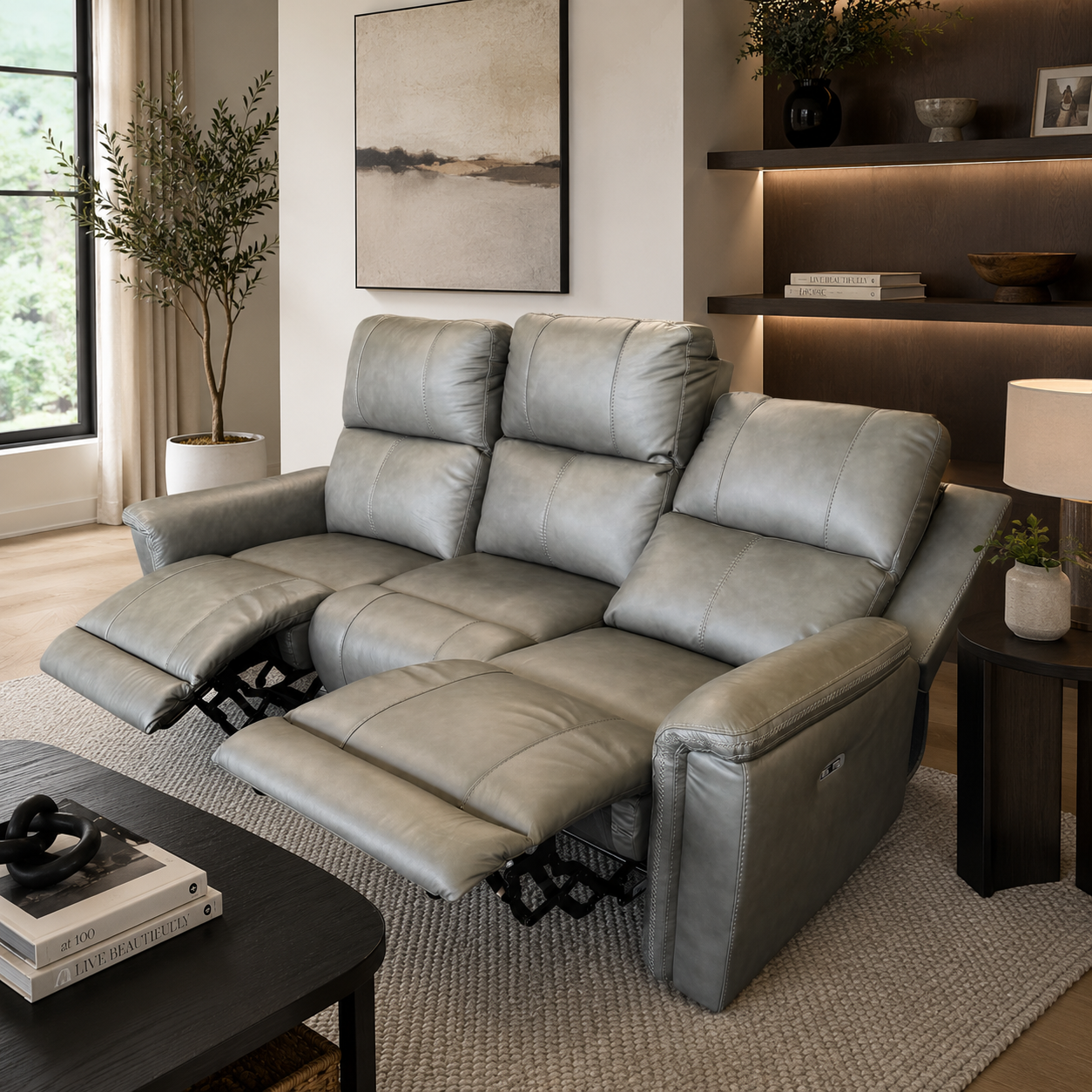 Bennet Electric Leather Recliner Sofa