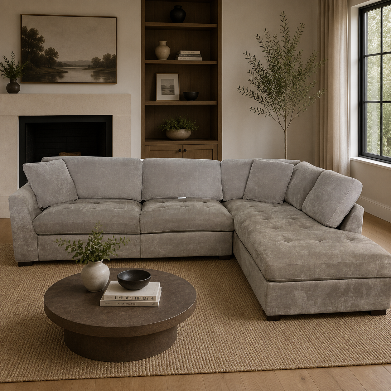 RAF Bumper Chaise Sectiobal with Electric Reclining Footrest
