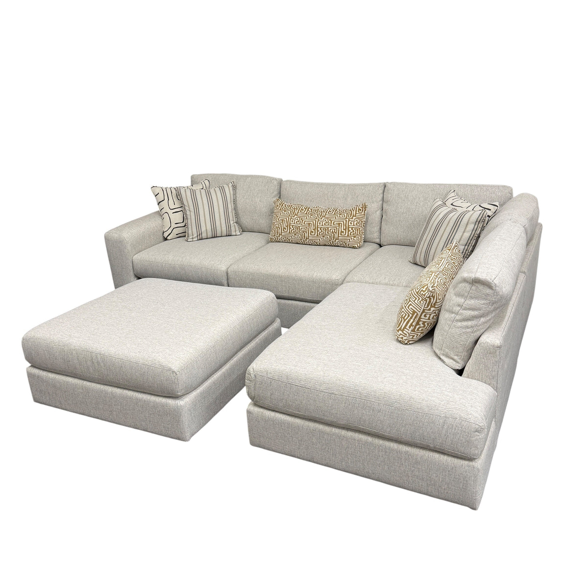 Mason Modular Sectional with RAF Bumper Chaise and Ottoman