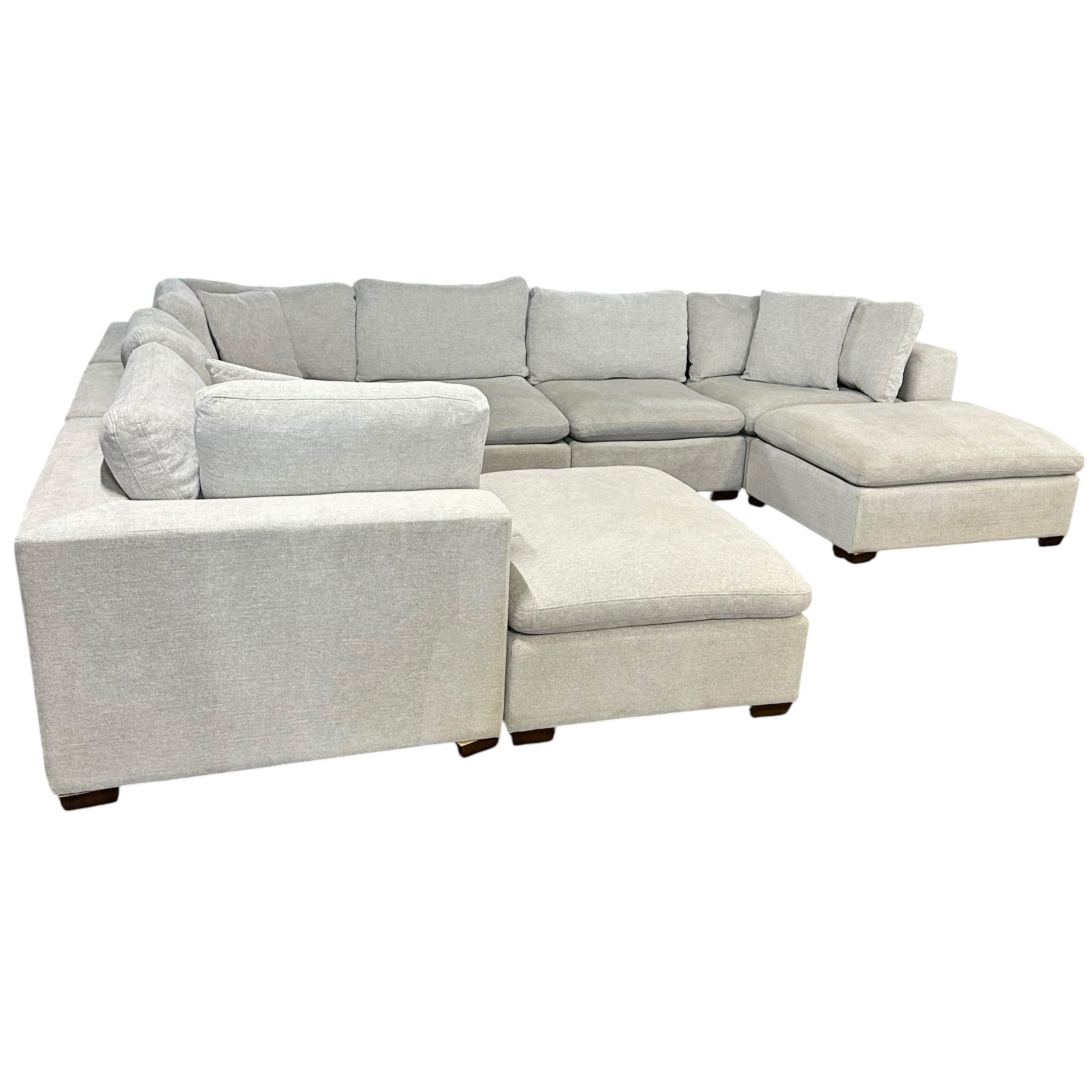 Modular 8 Pc Sectional Cloud Couch in Light Gray