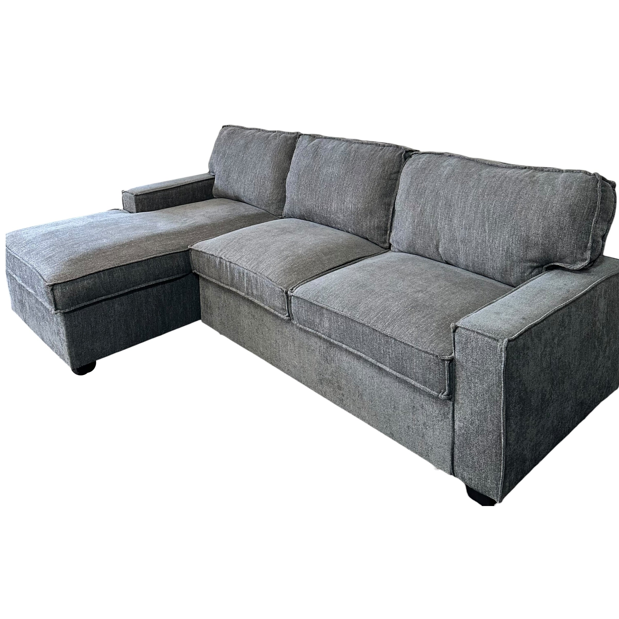 Sectional Sofa with Storage Chaise and Pop-Out Sleeper in Gray