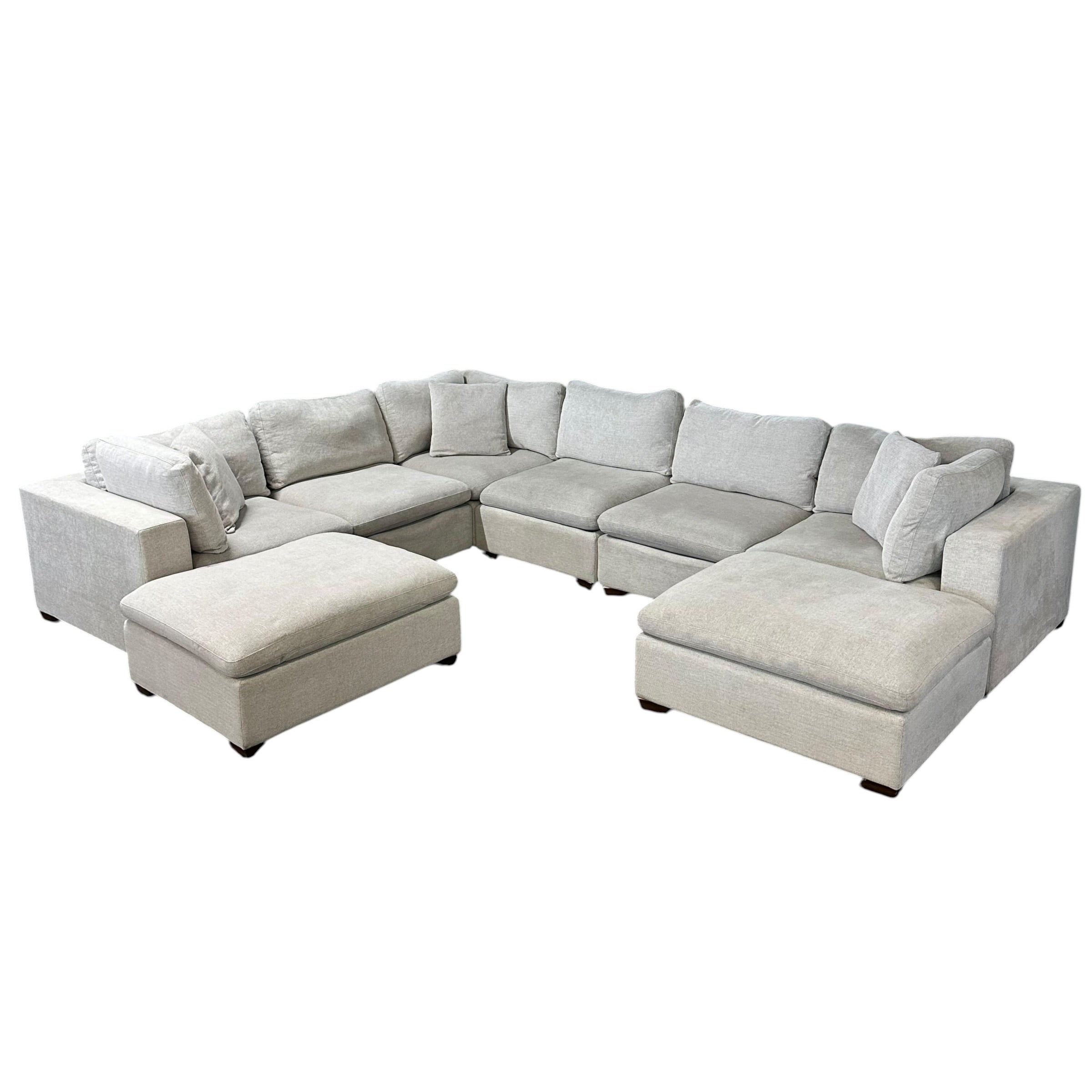 Modular 8 Pc Sectional Cloud Couch in Light Gray