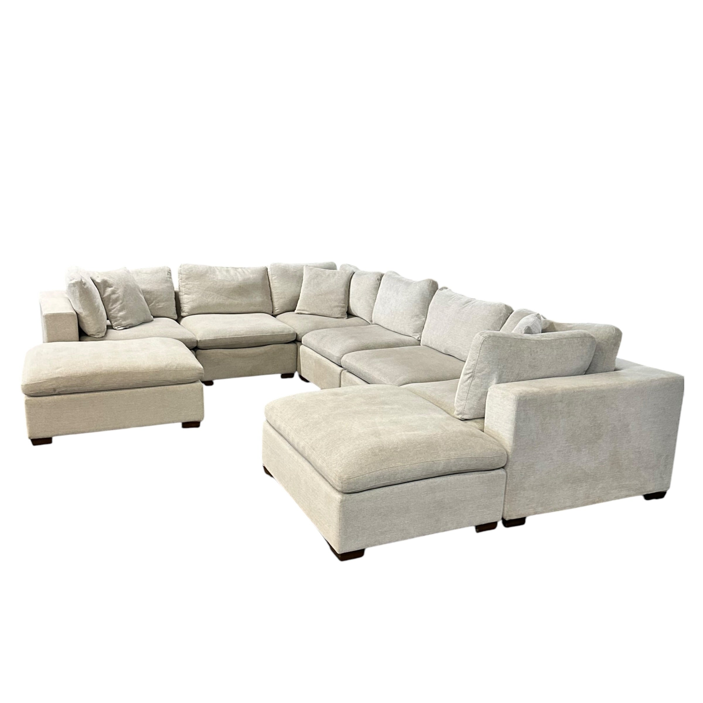 Modular 8 Pc Sectional Cloud Couch in Light Gray