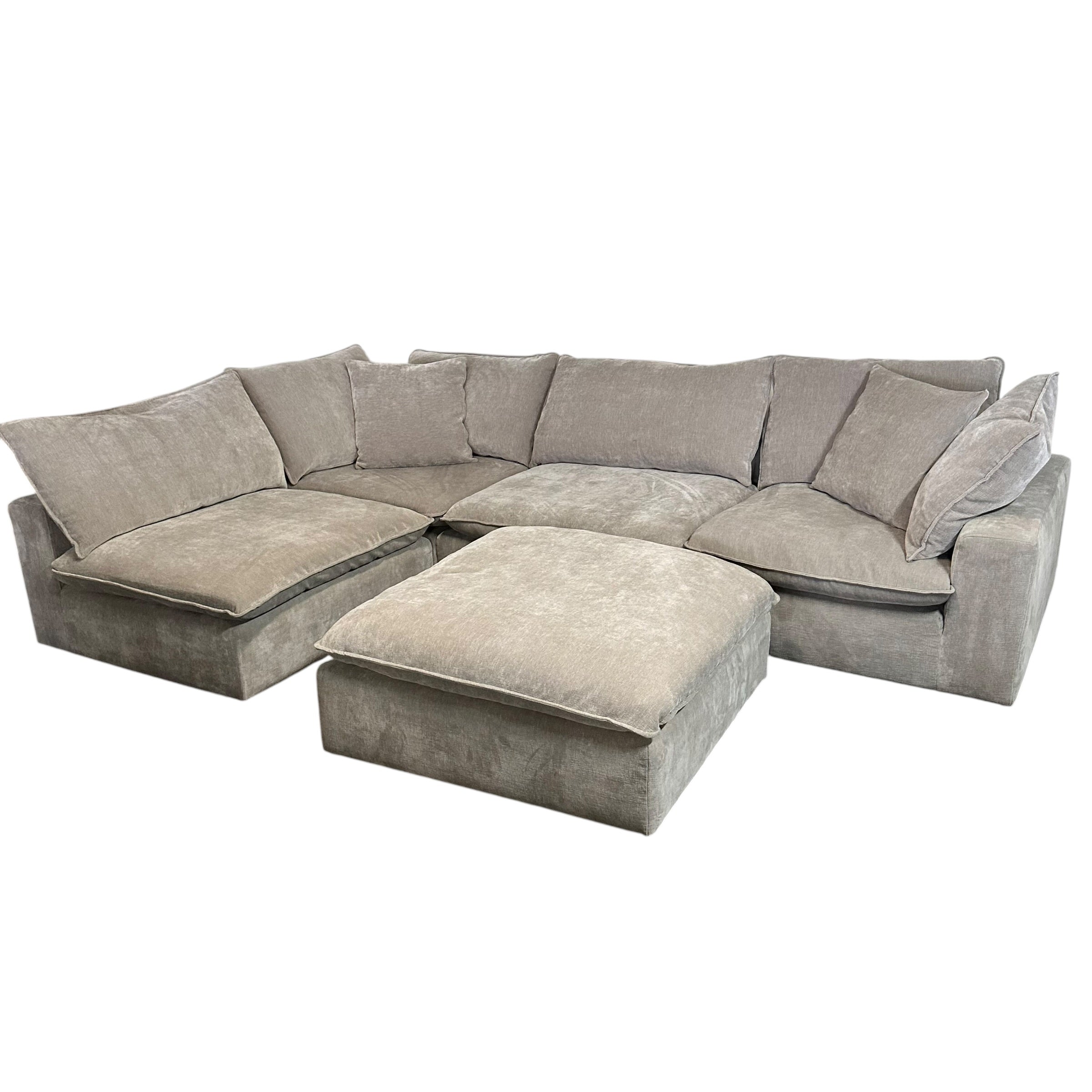 5 Pc Modular Cloud Sectional in Gray
