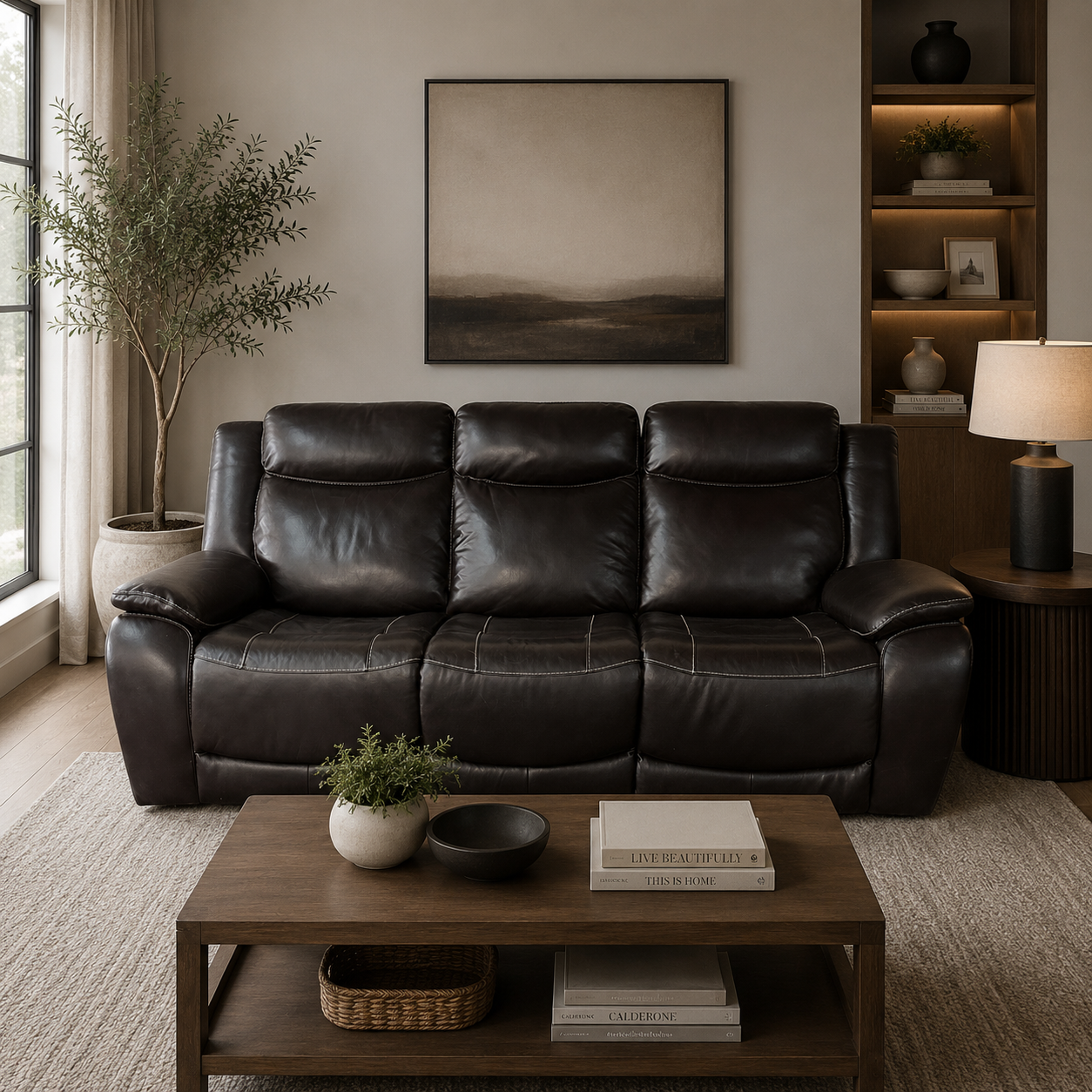 Leather 3 Seater Recliner