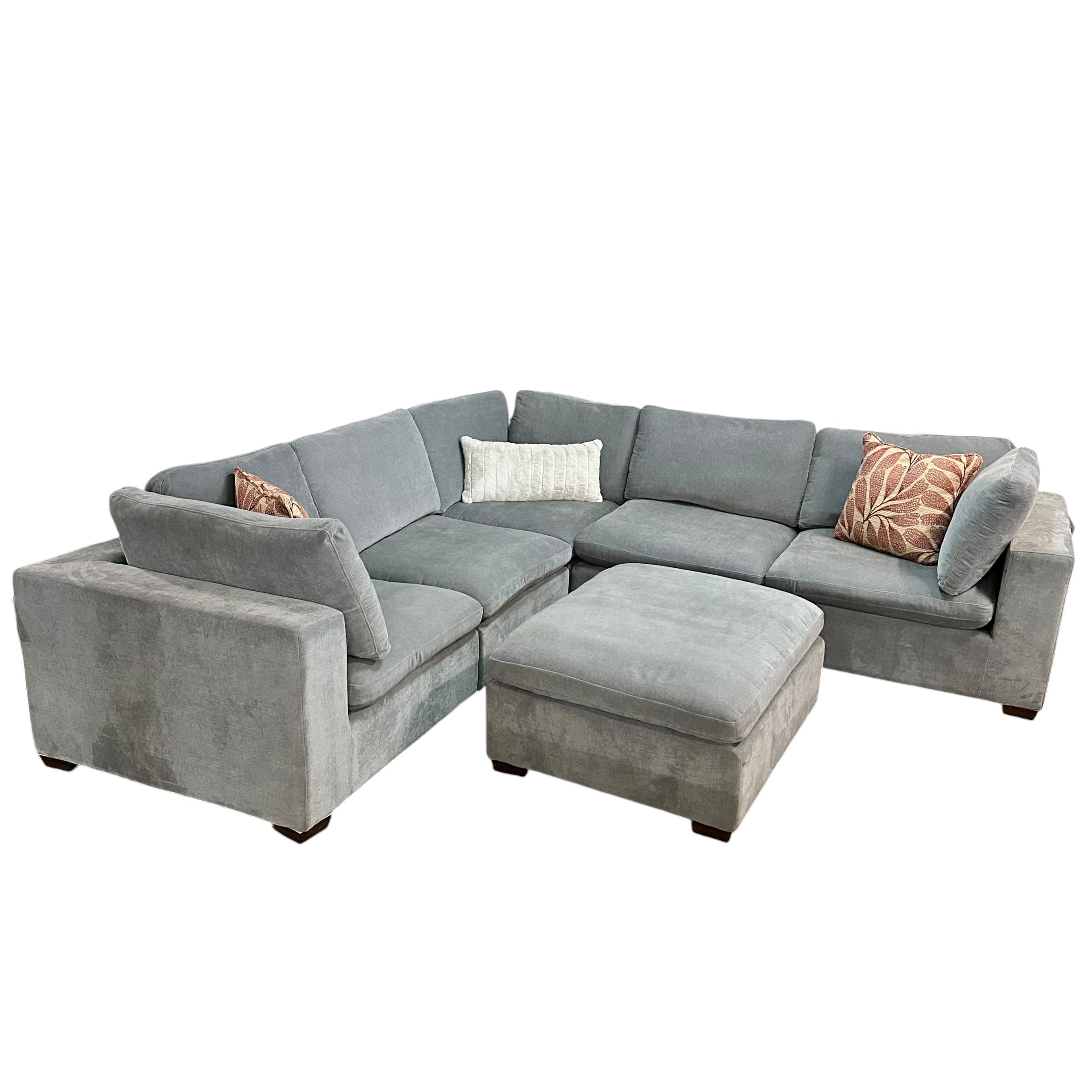 Modular 6 Pc Sectional with Matching Ottoman