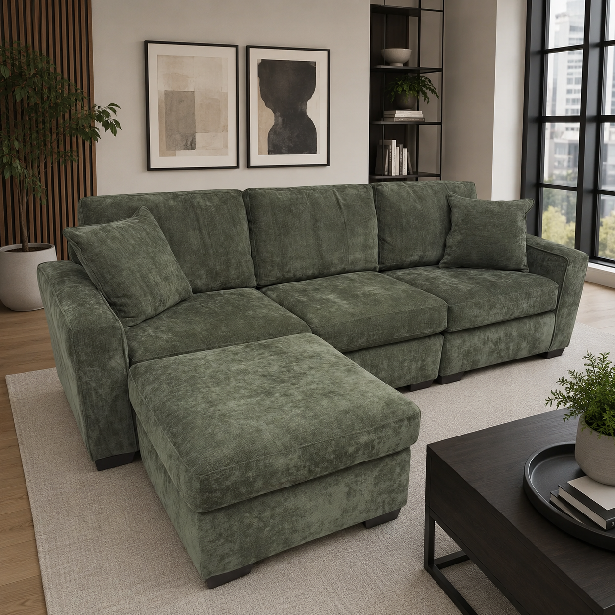 Alton 3 Pc Sofa with Ottoman