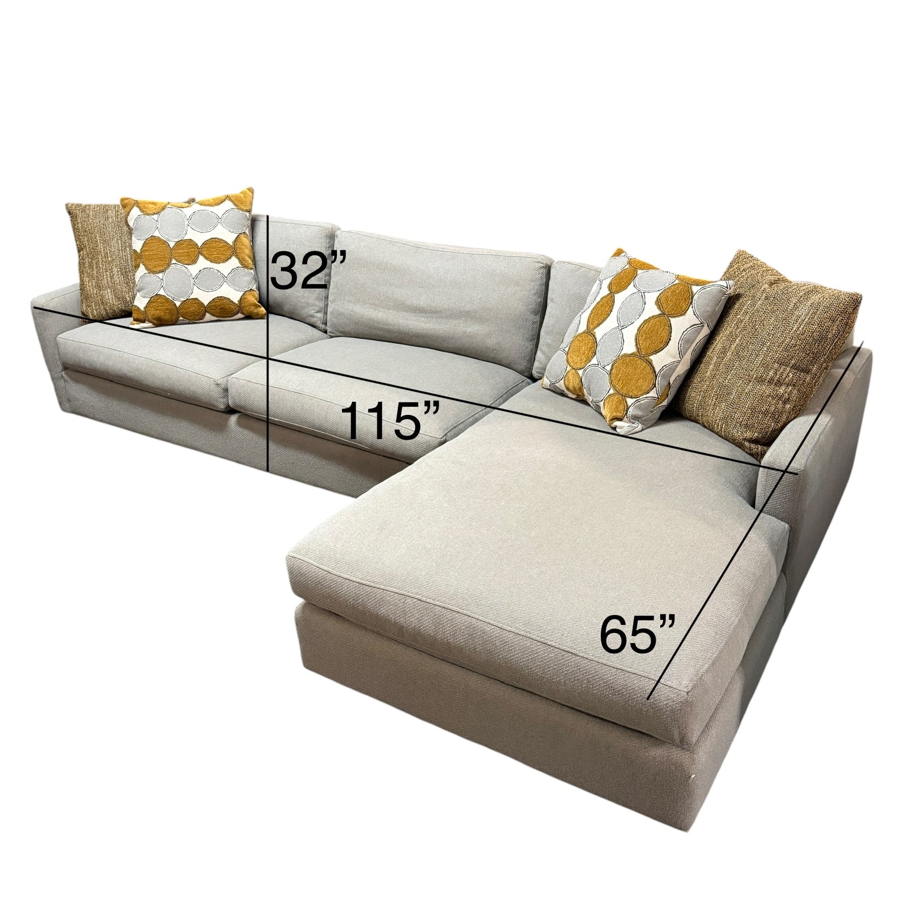 Sectional with RAF Chaise in Gray