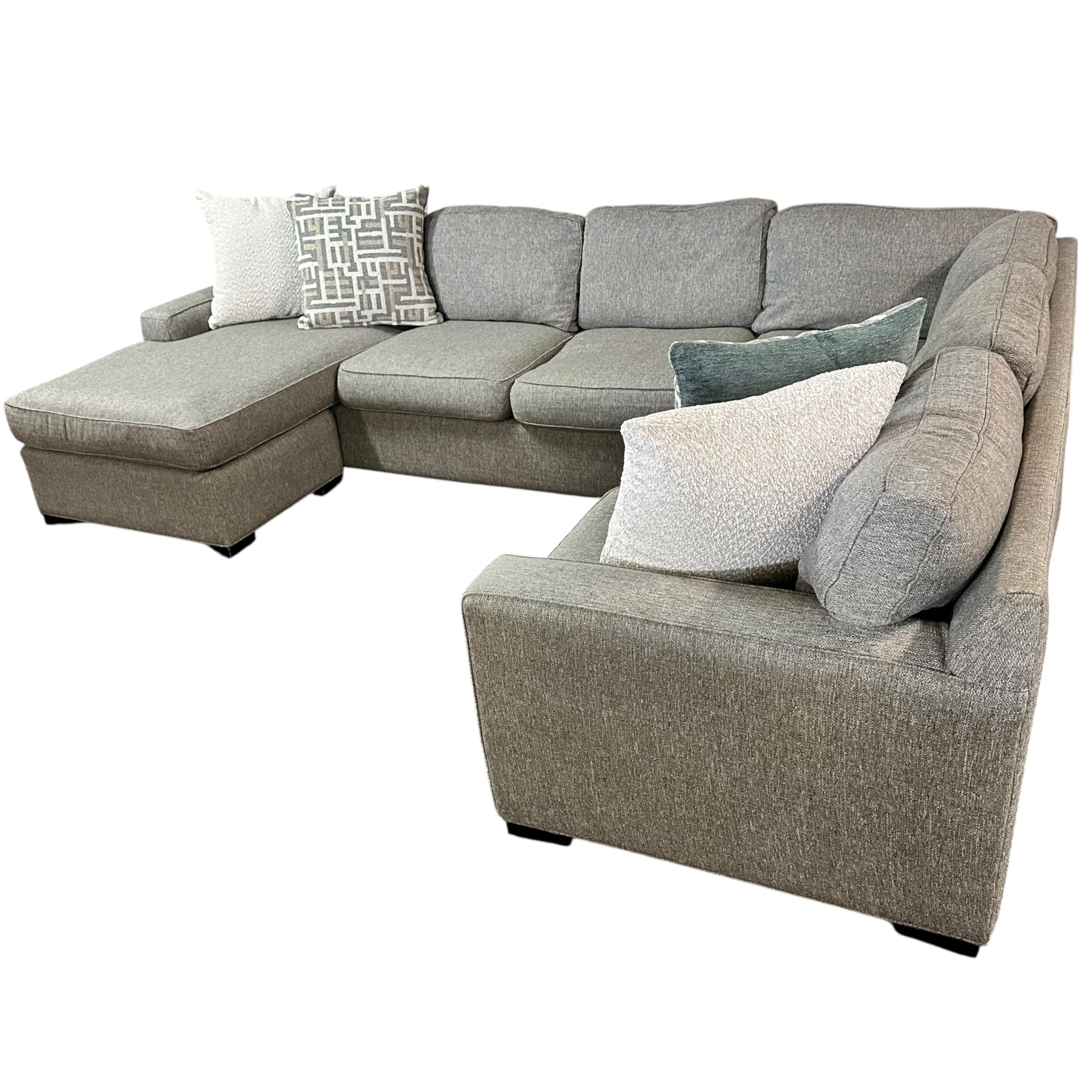 U Shape Sectional with LAF Chaise in Gray
