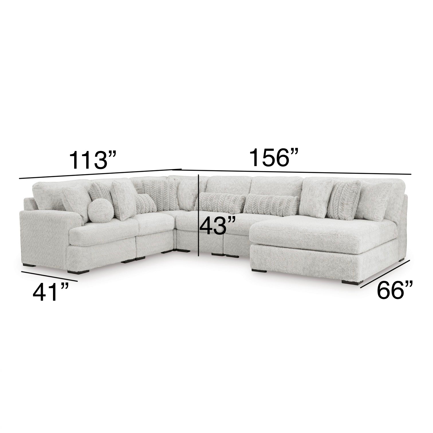 Celine 6-Piece Modular U-Shape Sectional with RAF Chaise