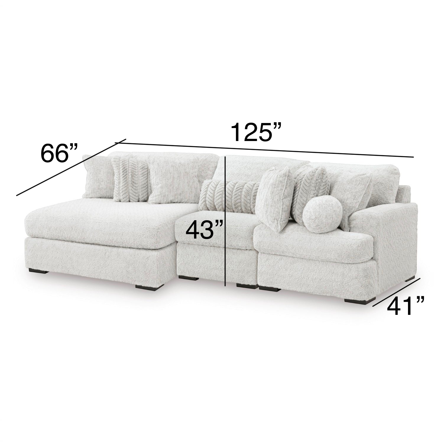 Celine 3-Piece Modular Sectional with LAF Chaise