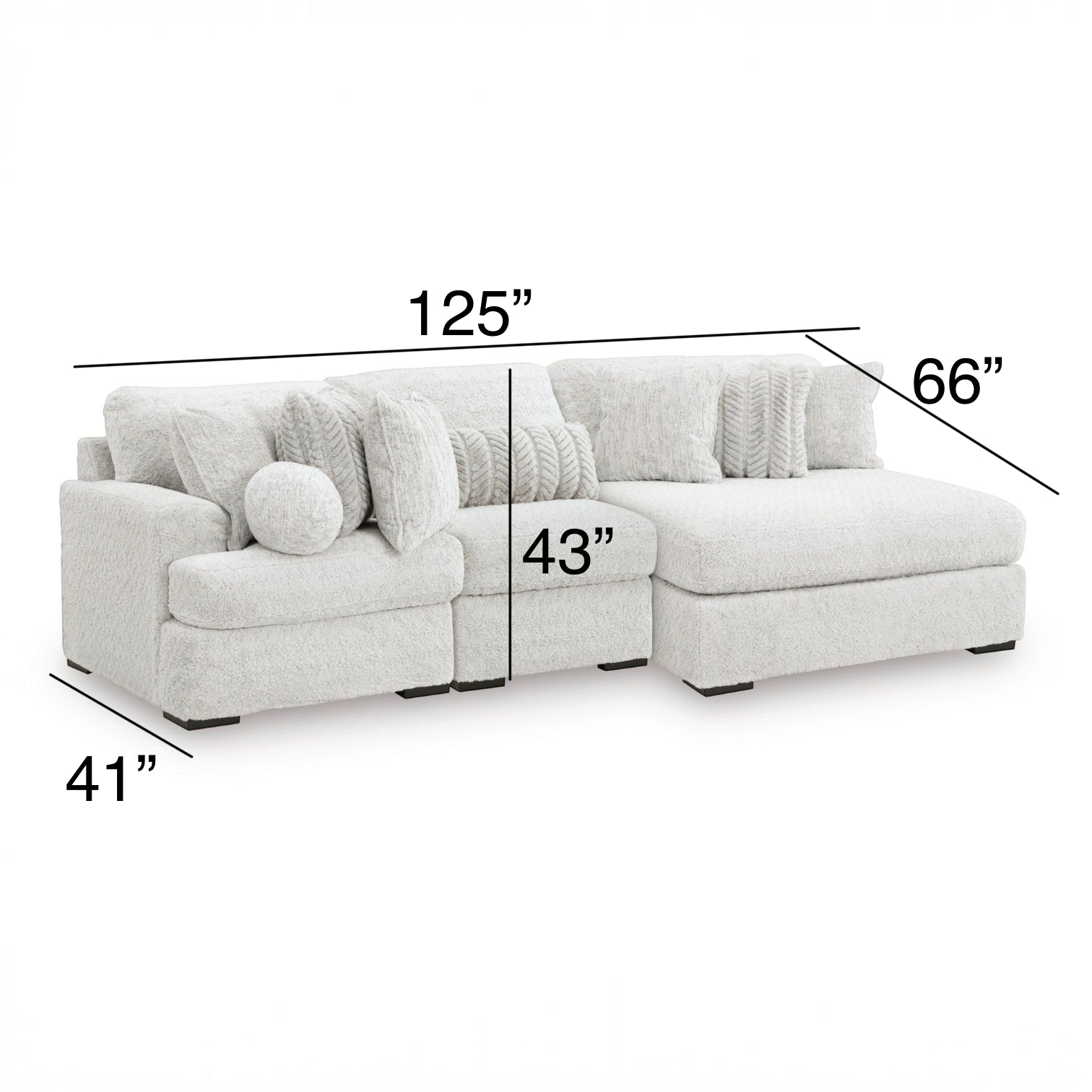 Celine 3-Piece Modular Sectional with RAF Chaise