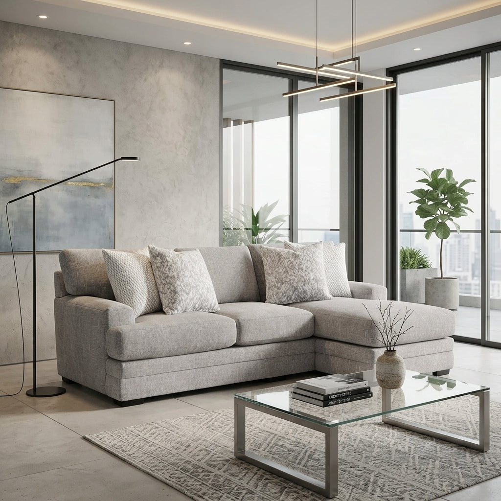 Sterling Contemporary Living Room Collection with Reversible Chaise