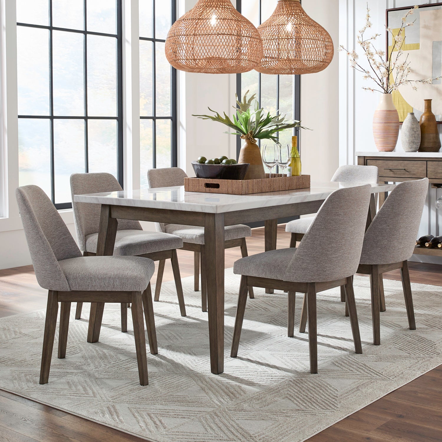 Edison 7-Piece Rectangular Dining Set