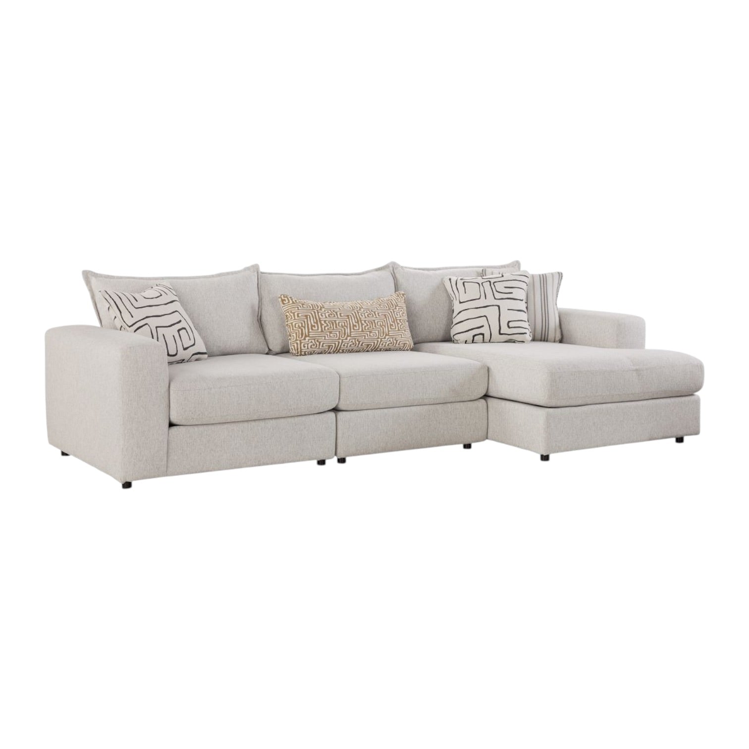 Summit Modular 3 Piece Sectional with Right Arm Facing Chaise