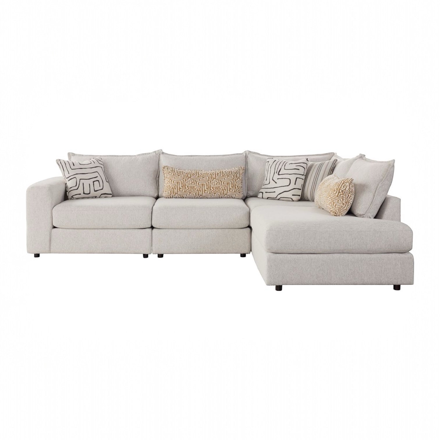 Summit Modular 4 Piece Sectional with Right Arm Facing Bumper Chaise