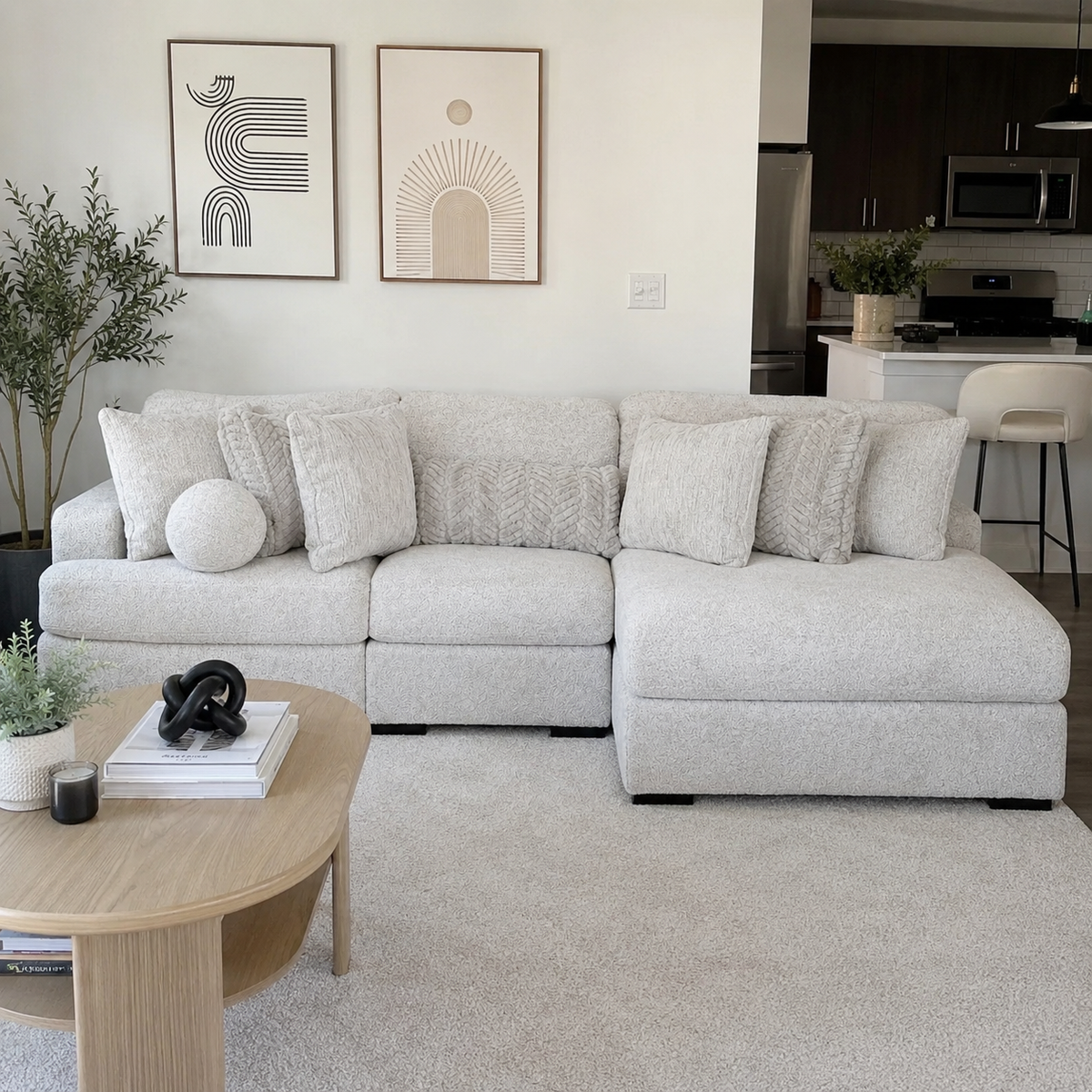 Celine 3-Piece Modular Sectional with RAF Chaise