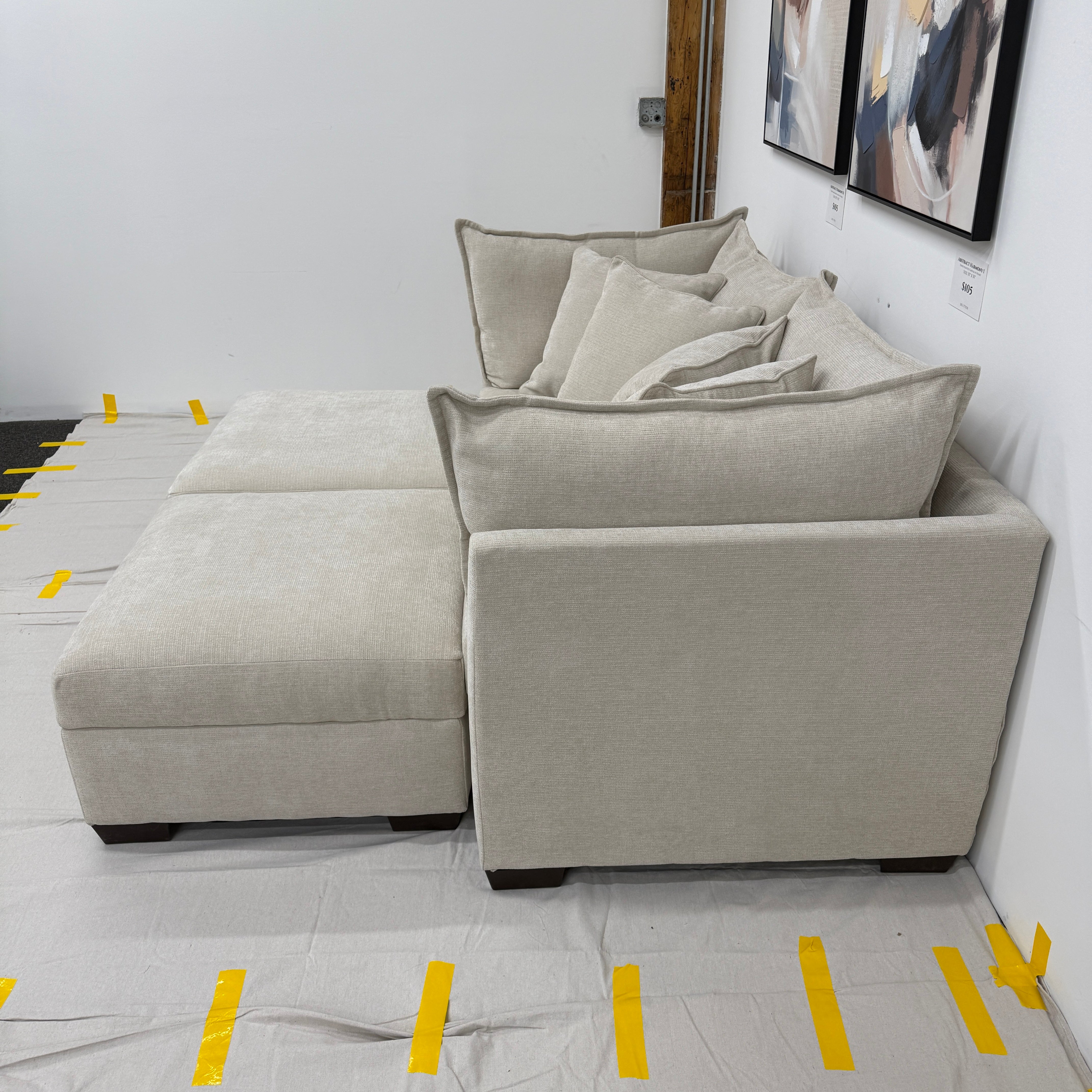 Alina 2 Pc Loveseat with Double Storage Ottomans