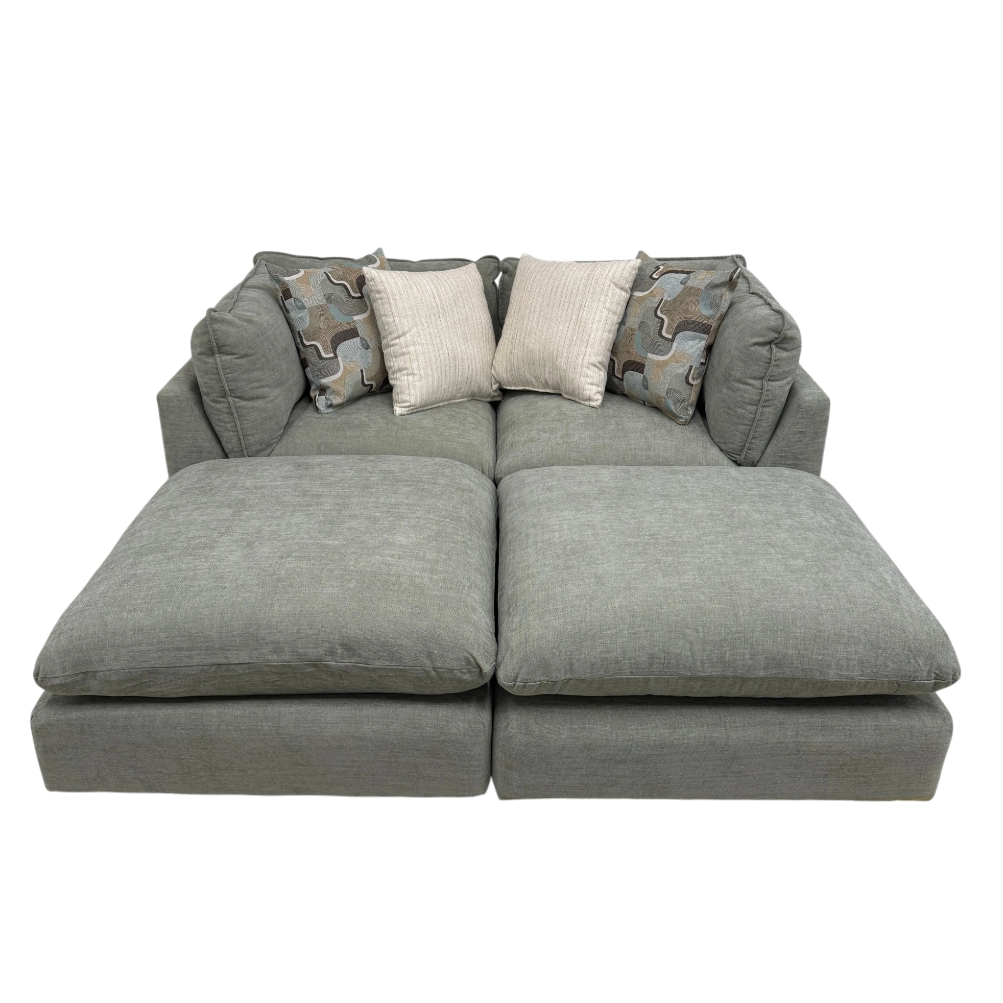 Willow 2-Piece Loveseat with Two Ottomans